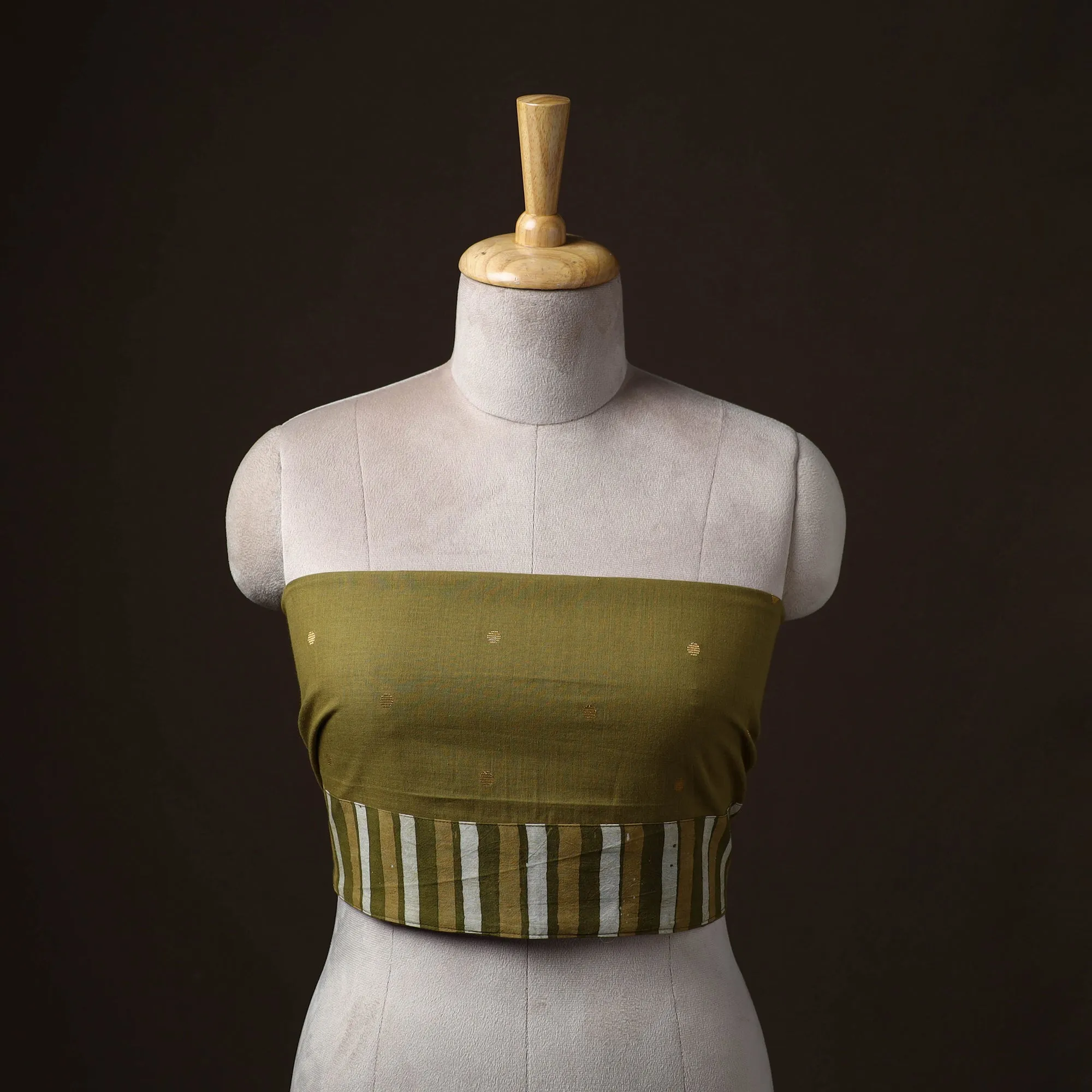 Green - Jacquard Weave Cotton Blouse Piece 05 sold by Itokri