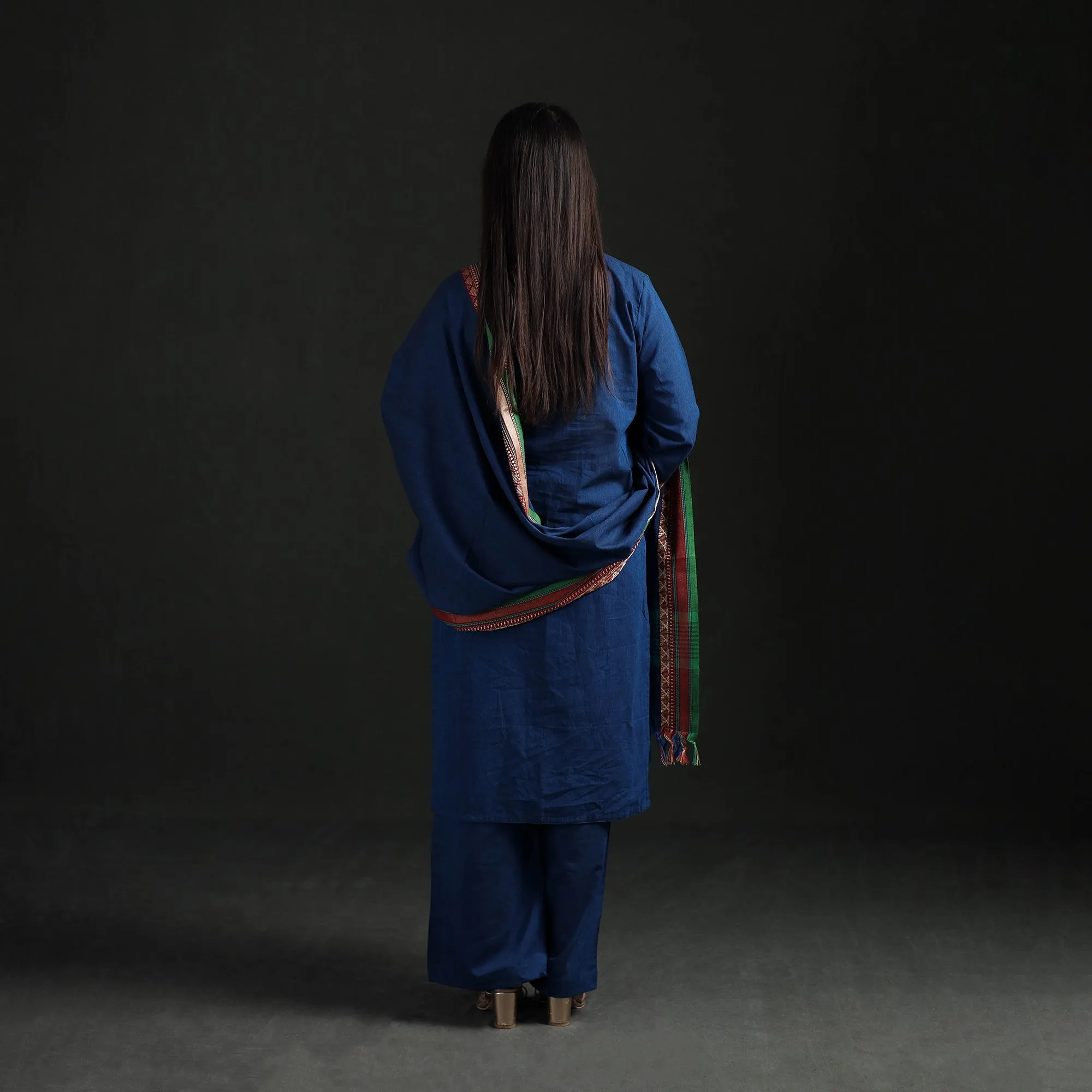 Blue - Dharwad Cotton Suit Set with Dupatta for Women 14 sold by Itokri product image thumbnail 5