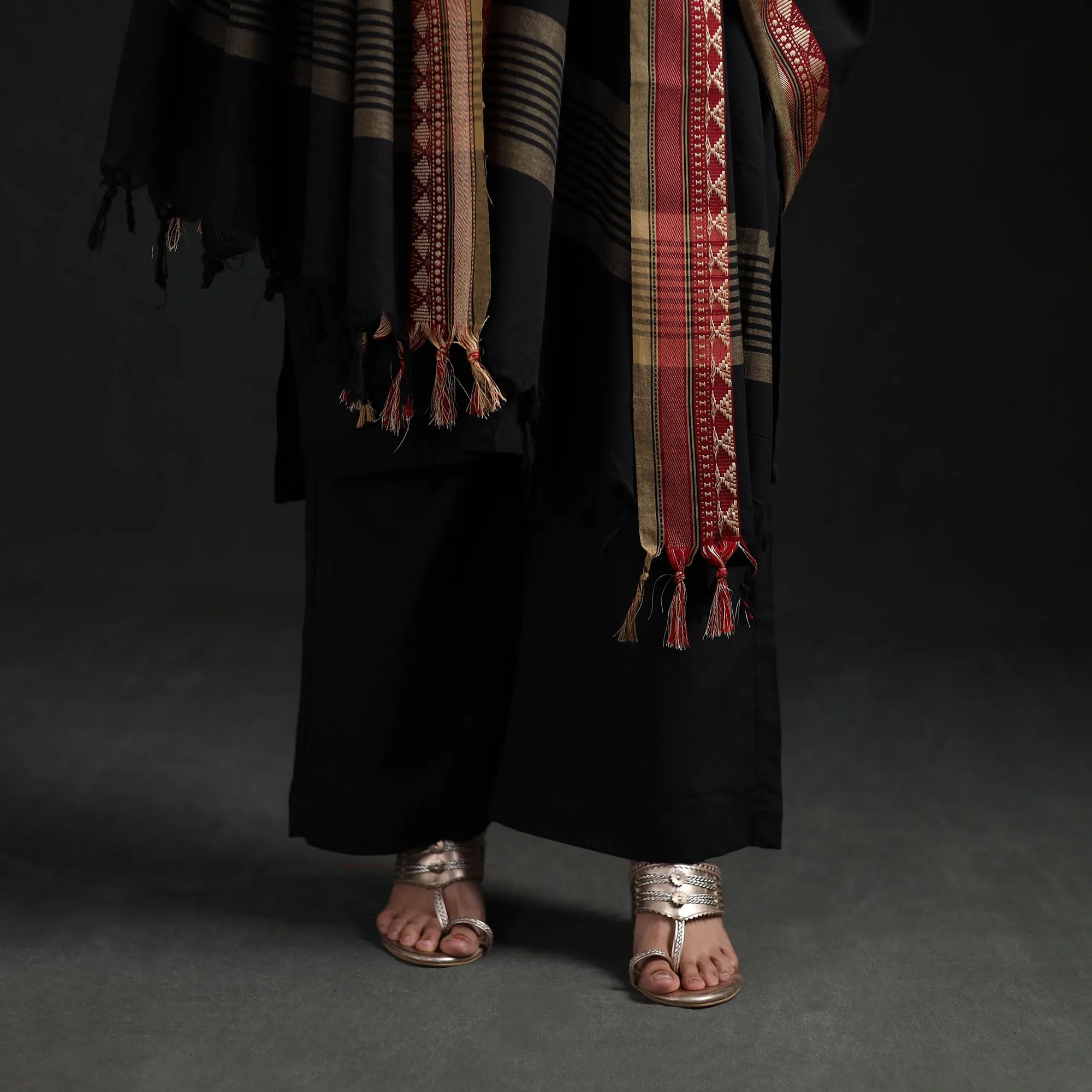 Black - Dharwad Cotton Suit Set with Dupatta for Women 15 sold by Itokri product image thumbnail 4