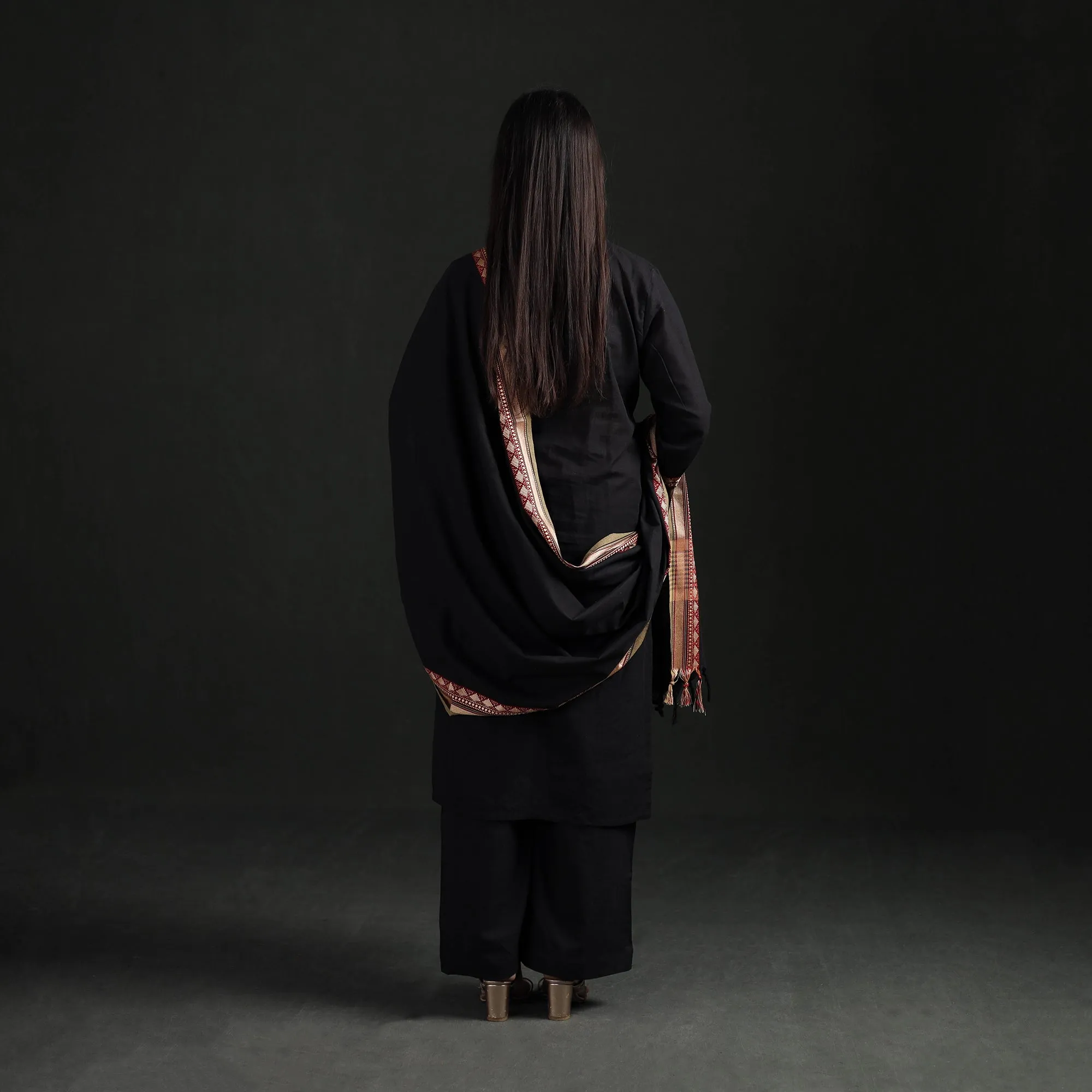 Black - Dharwad Cotton Suit Set with Dupatta for Women 15 sold by Itokri product image thumbnail 5