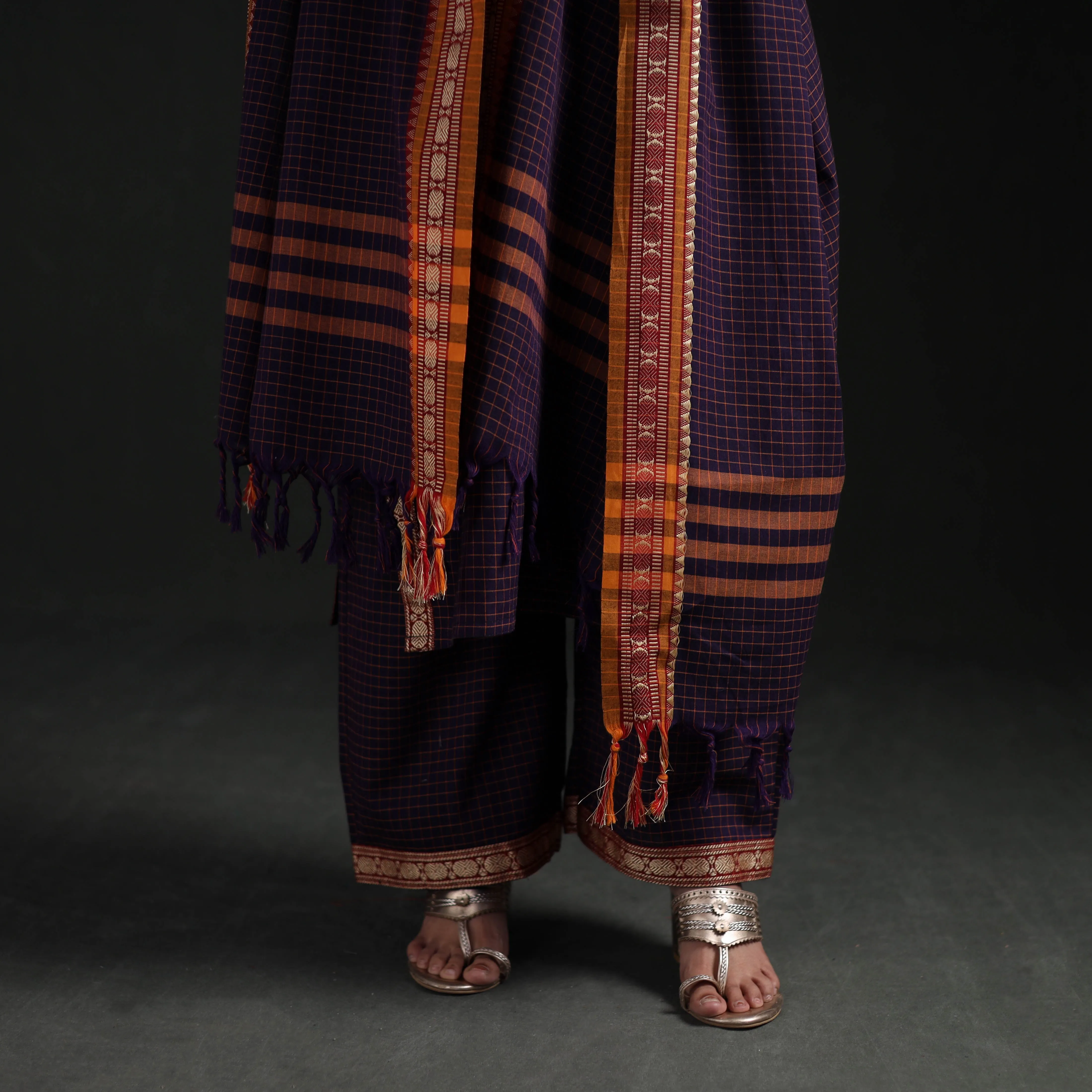 Purple - Dharwad Cotton Suit Set with Dupatta for Women 08 sold by Itokri product image thumbnail 4