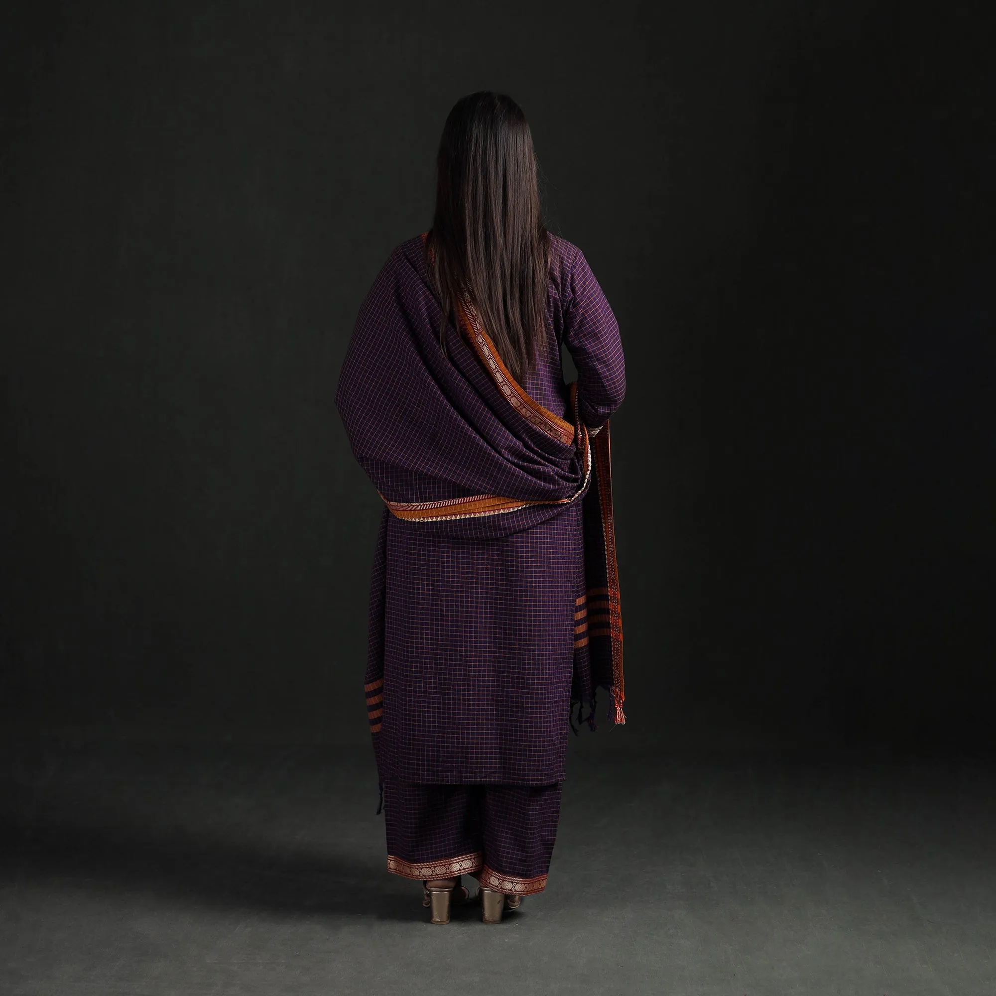 Purple - Dharwad Cotton Suit Set with Dupatta for Women 08 sold by Itokri product image thumbnail 5