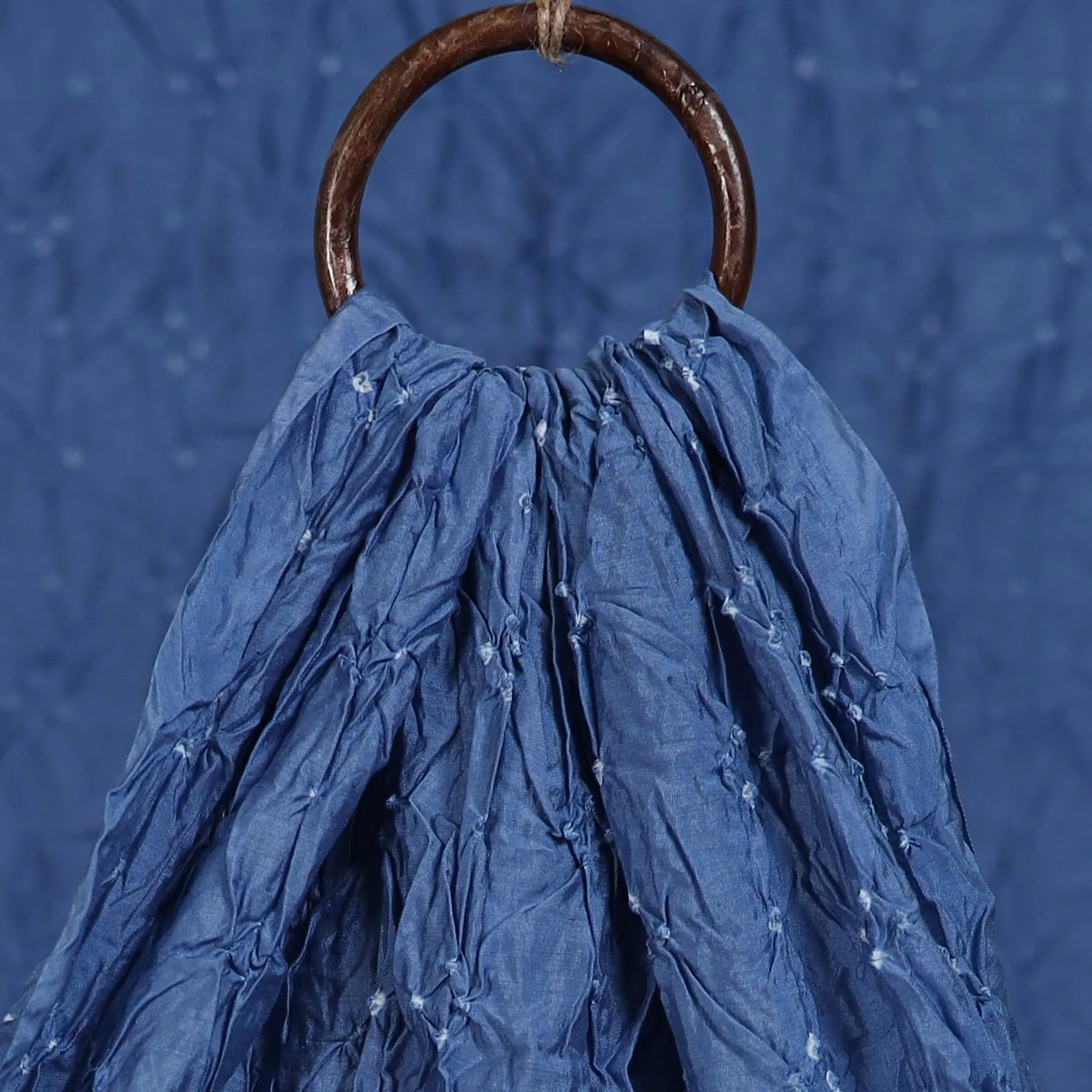 Blue - Kutch Bandhani Tie-Dye Chanderi Silk Fabric 14 sold by Itokri product image thumbnail 3