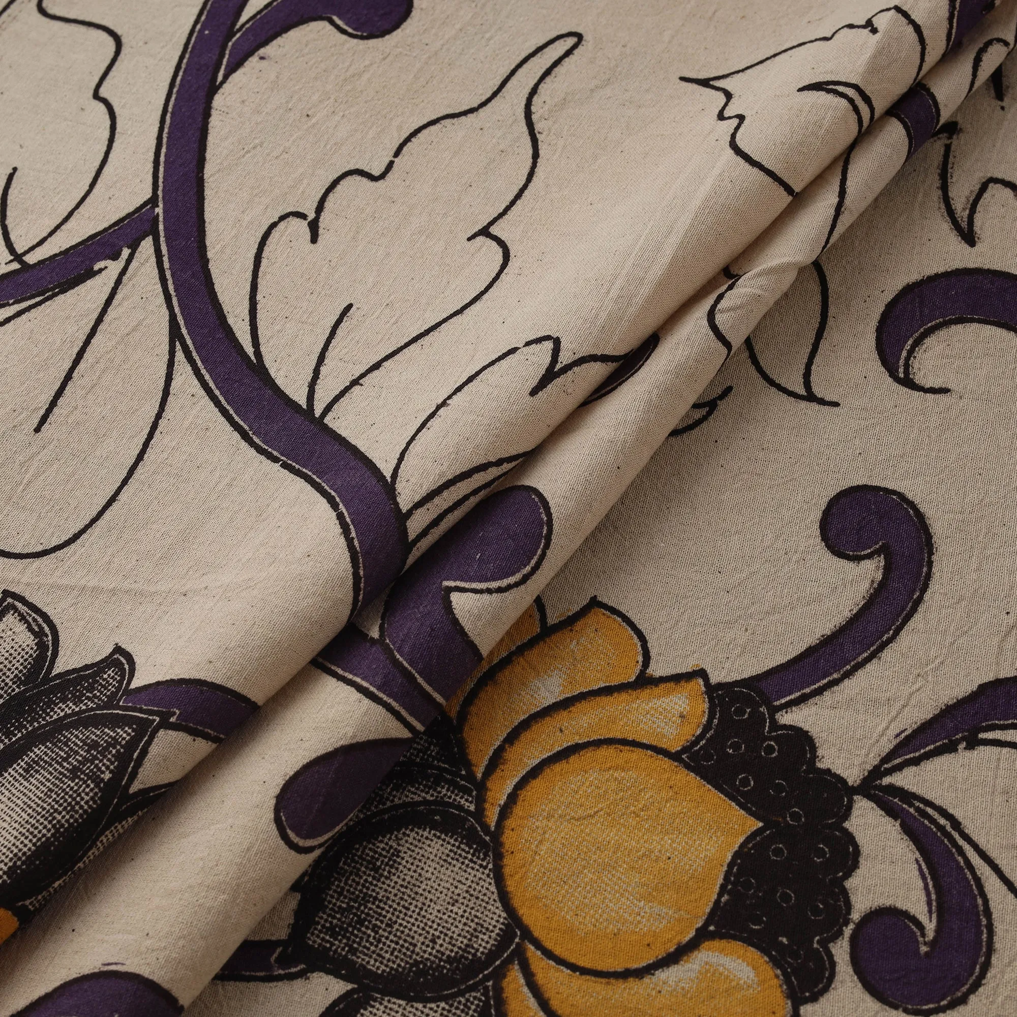Beige - Kalamkari Printed Cotton Fabric 17 sold by Itokri product image thumbnail 2