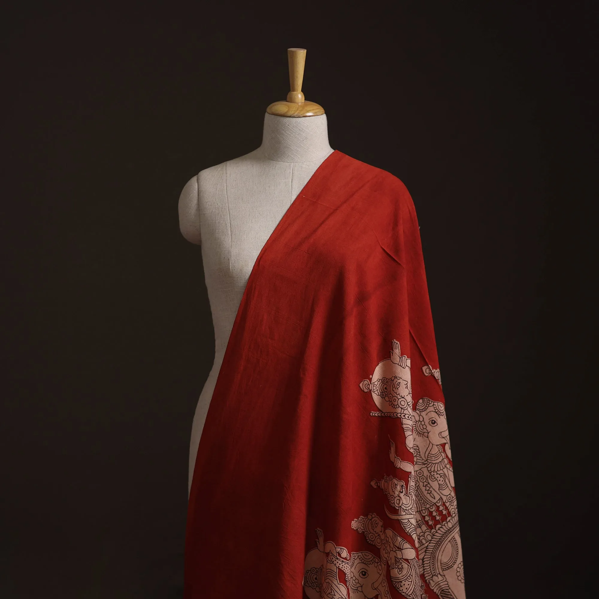 Red - Kalamkari Printed Cotton Fabric 13 sold by Itokri