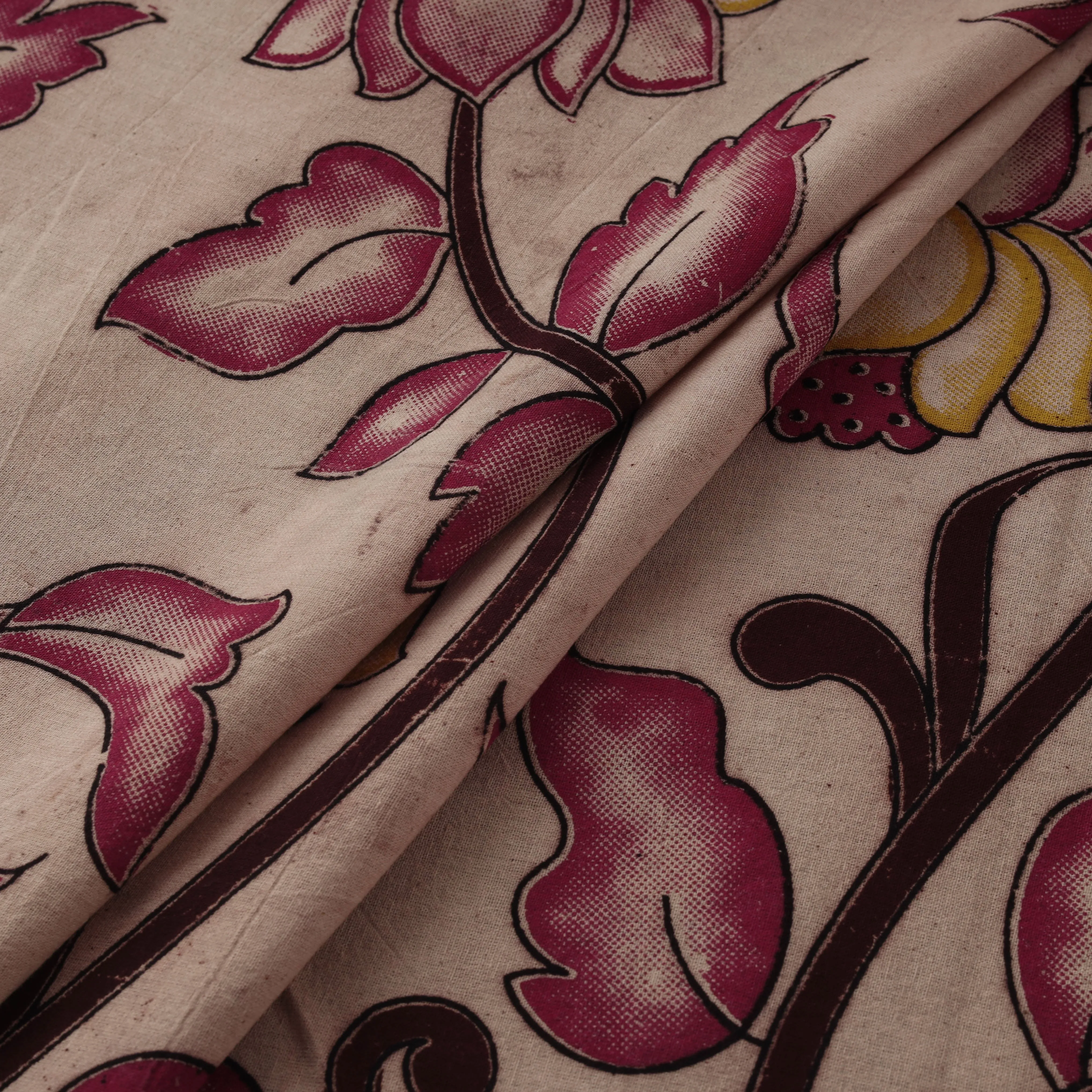 Beige - Kalamkari Printed Cotton Fabric 08 sold by Itokri product image thumbnail 2