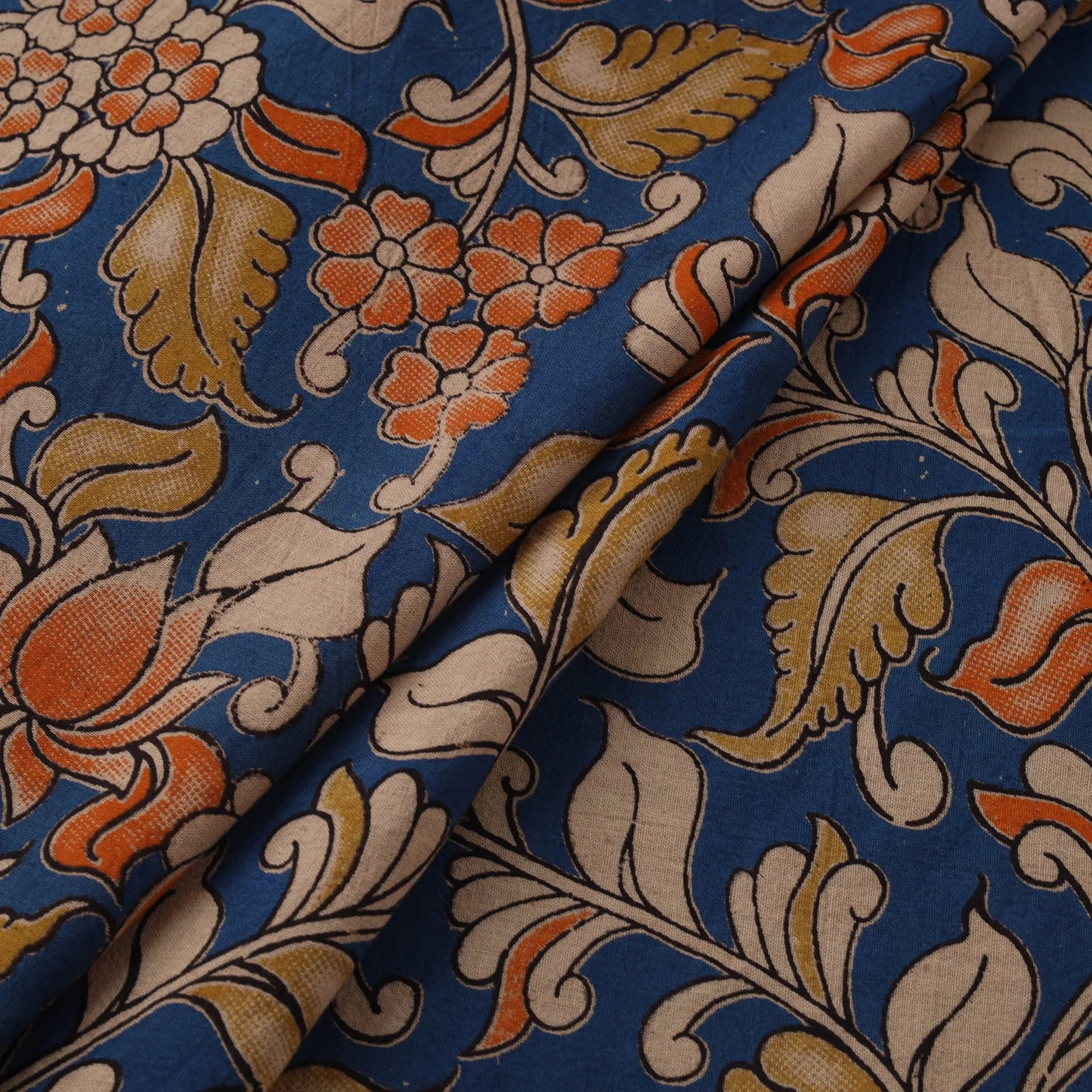 Blue - Kalamkari Printed Cotton Fabric 06 sold by Itokri product image thumbnail 2