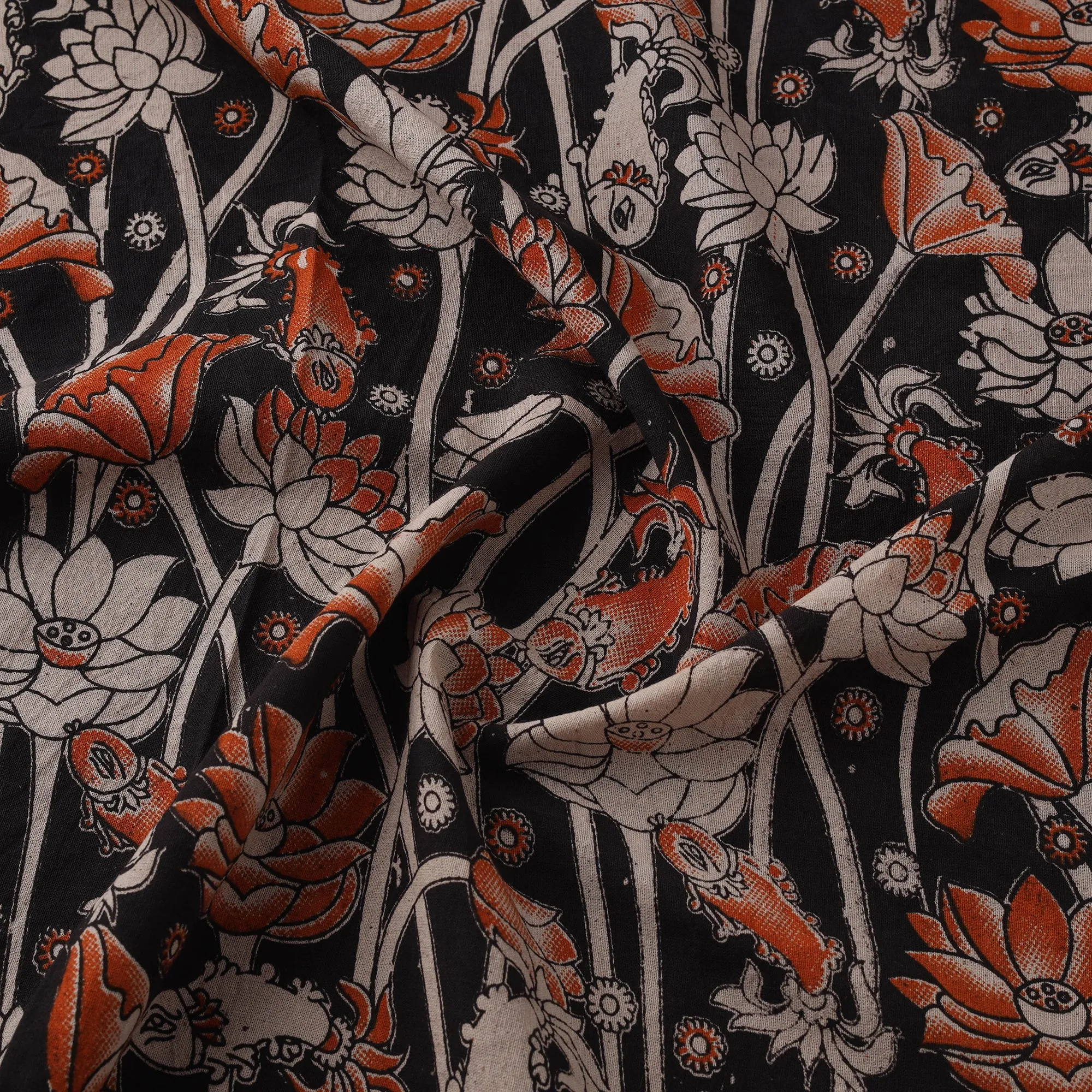 Beige - Kalamkari Printed Cotton Fabric 05 sold by Itokri product image thumbnail 3