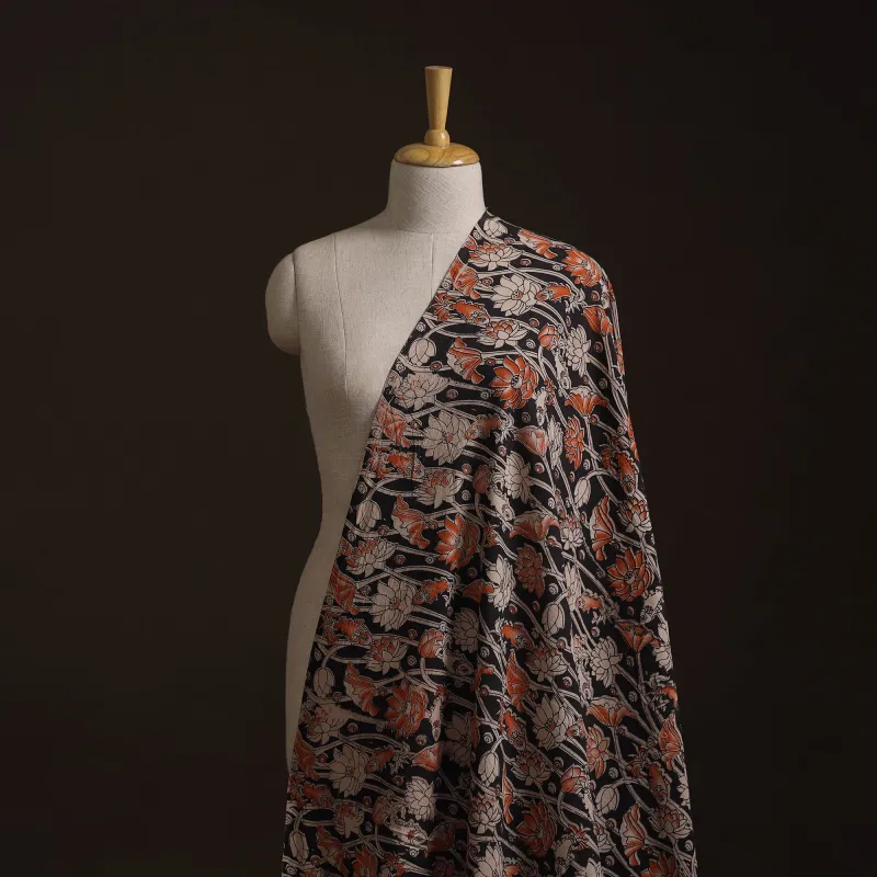 Beige - Kalamkari Printed Cotton Fabric 05 made by Itokri