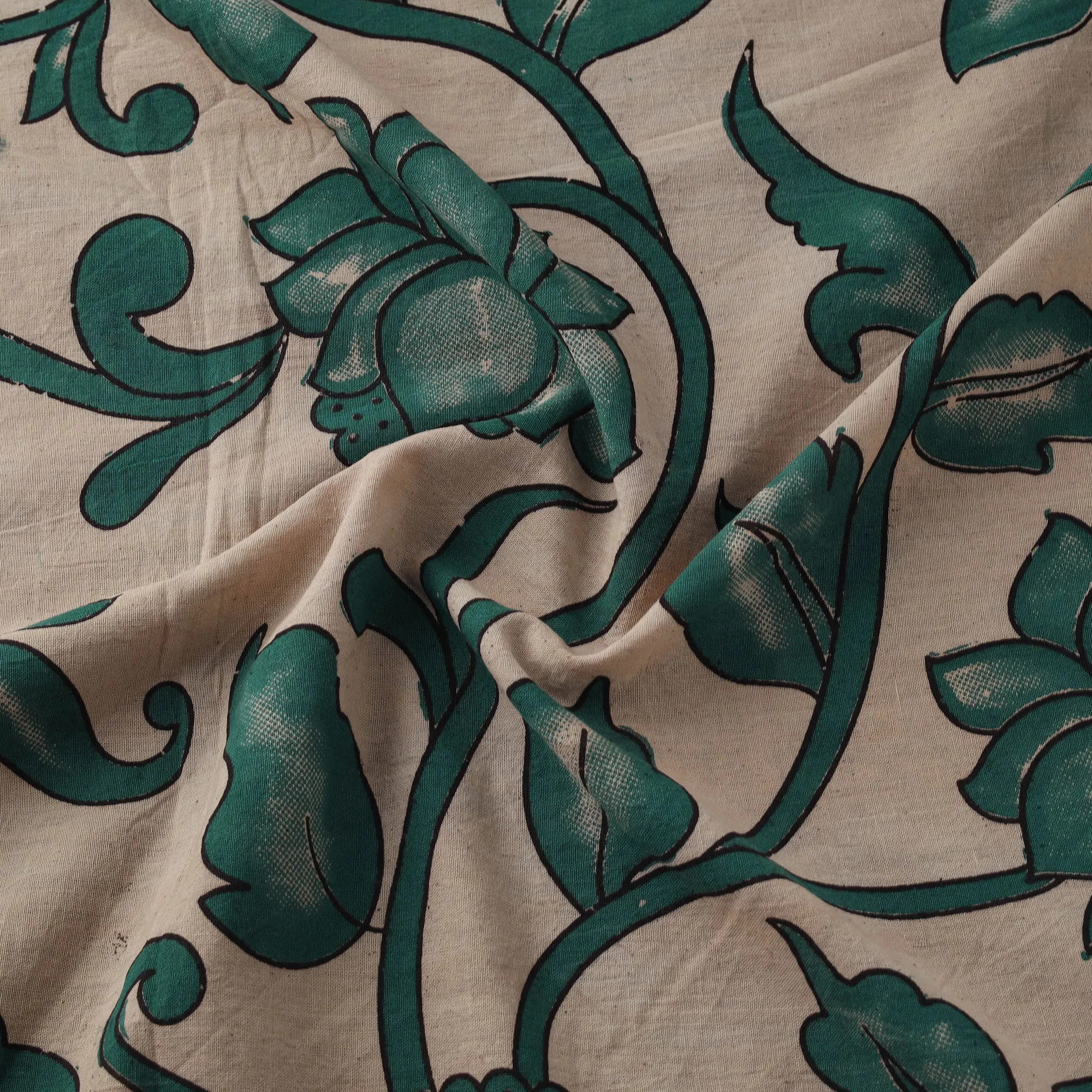 Beige - Kalamkari Printed Cotton Fabric 01 sold by Itokri product image thumbnail 3