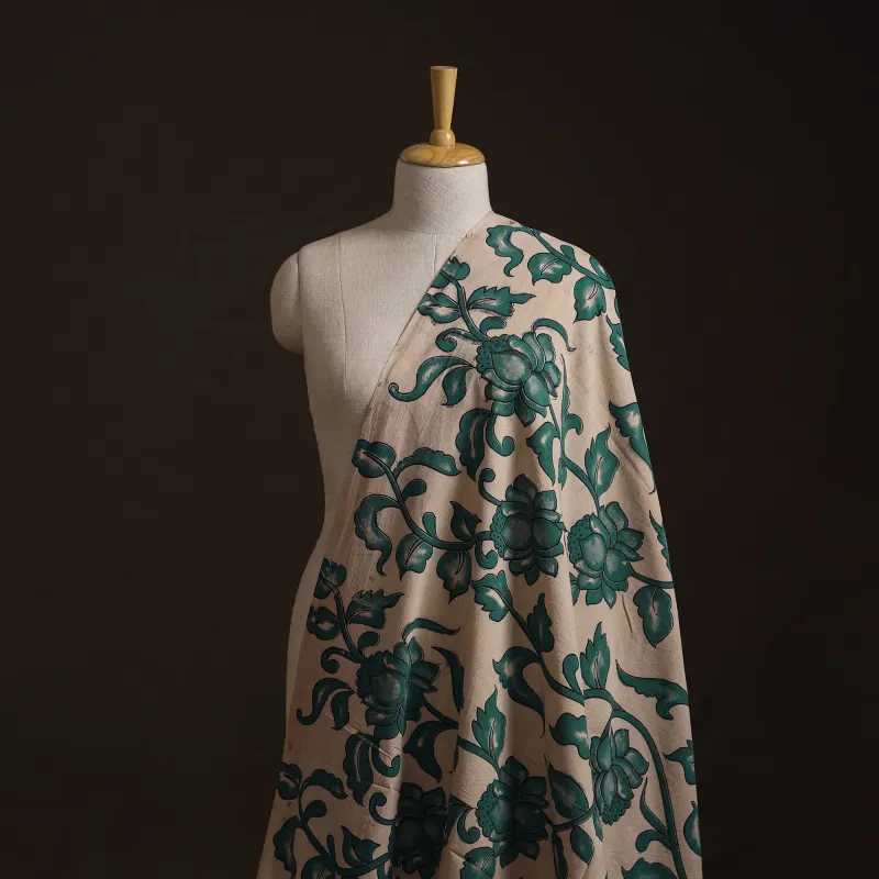 Beige - Kalamkari Printed Cotton Fabric 01 made by Itokri