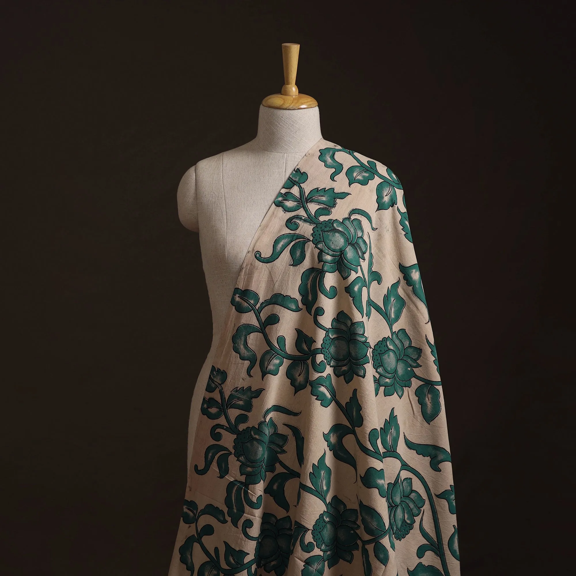 Beige - Kalamkari Printed Cotton Fabric 01 sold by Itokri