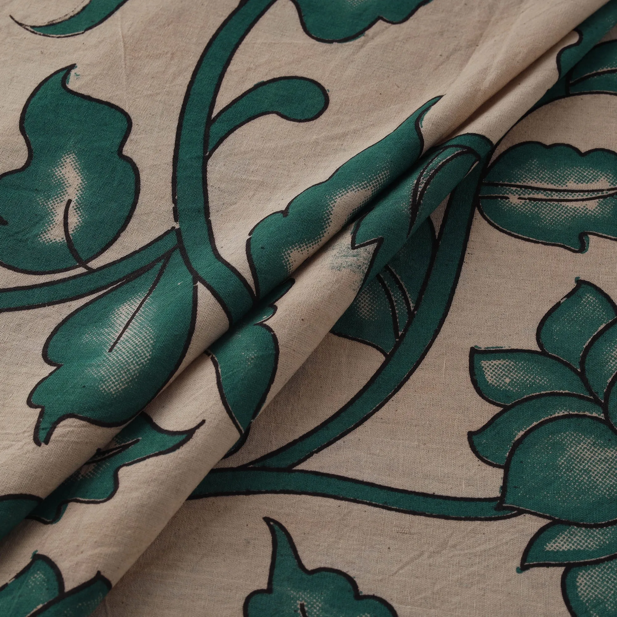 Beige - Kalamkari Printed Cotton Fabric 01 sold by Itokri product image thumbnail 2