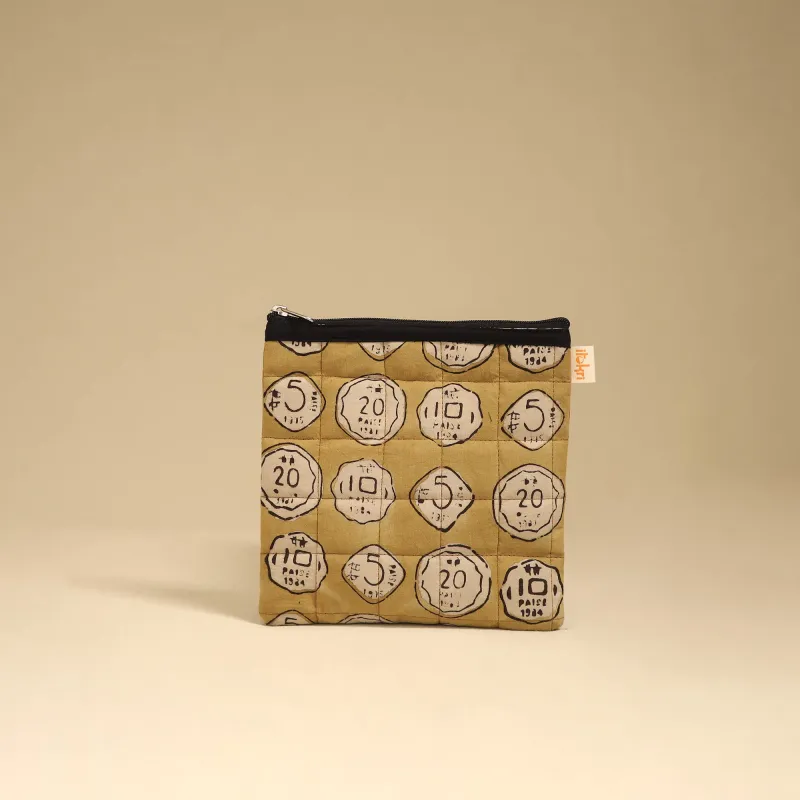 Yellow - Handmade Quilted Utility Pouch 28 made by Itokri