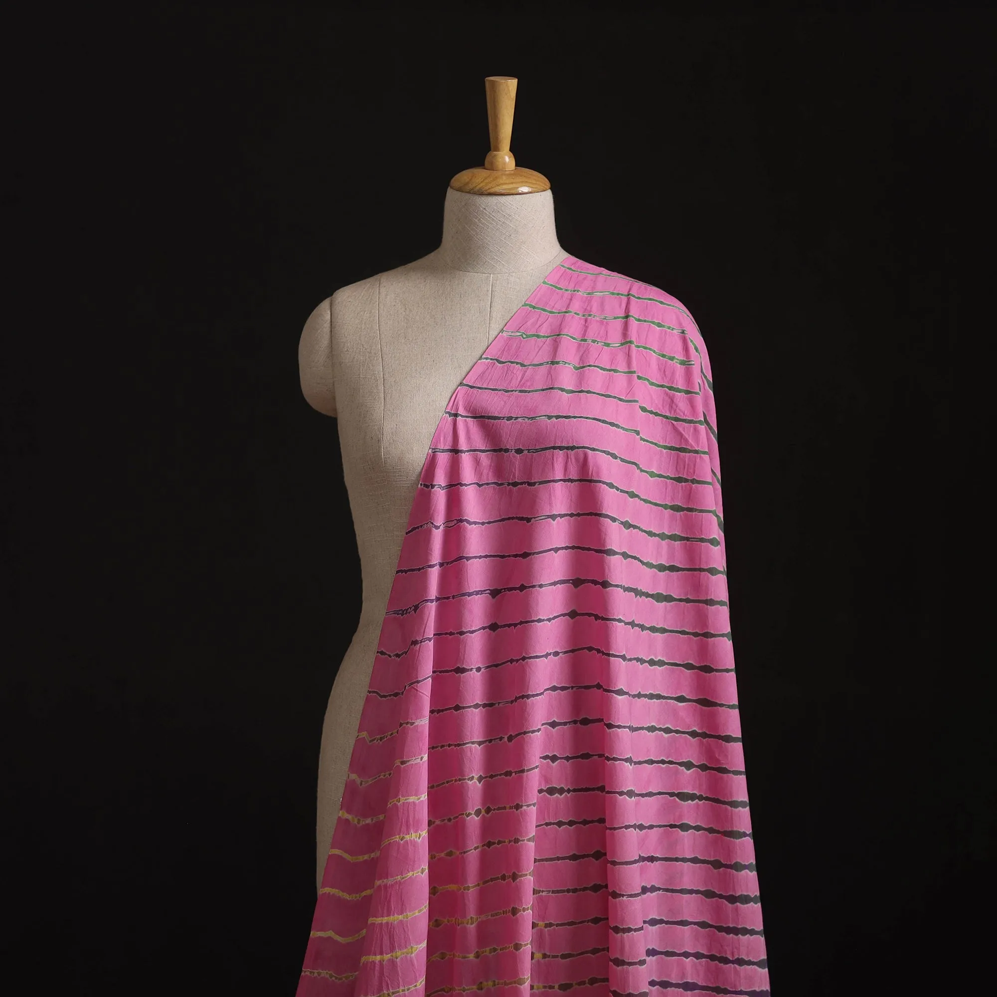 Pink - Leheriya Tie-Dye Cotton Fabric 02 sold by Itokri