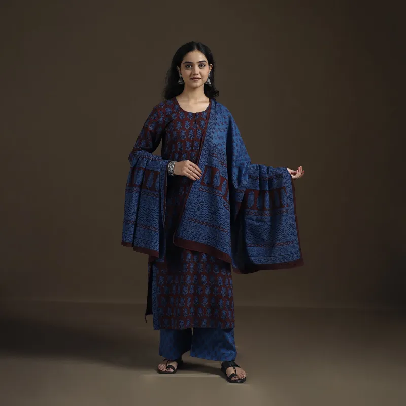 Natural Dyed Hand Block Bagh Print Cotton Suit Set with Dupatta for Women 28 made by Itokri