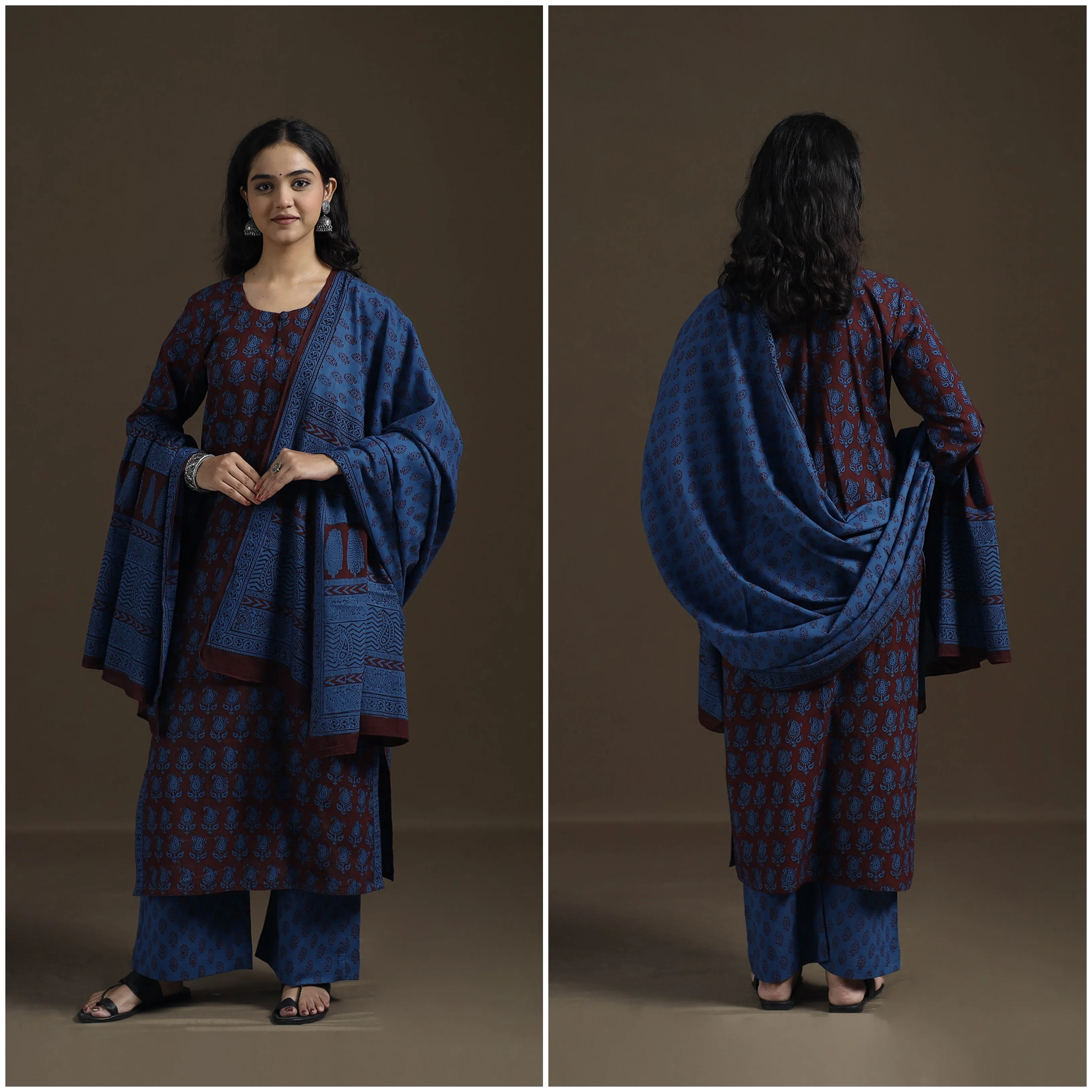 Natural Dyed Hand Block Bagh Print Cotton Suit Set with Dupatta for Women 28 sold by Itokri product image thumbnail 3