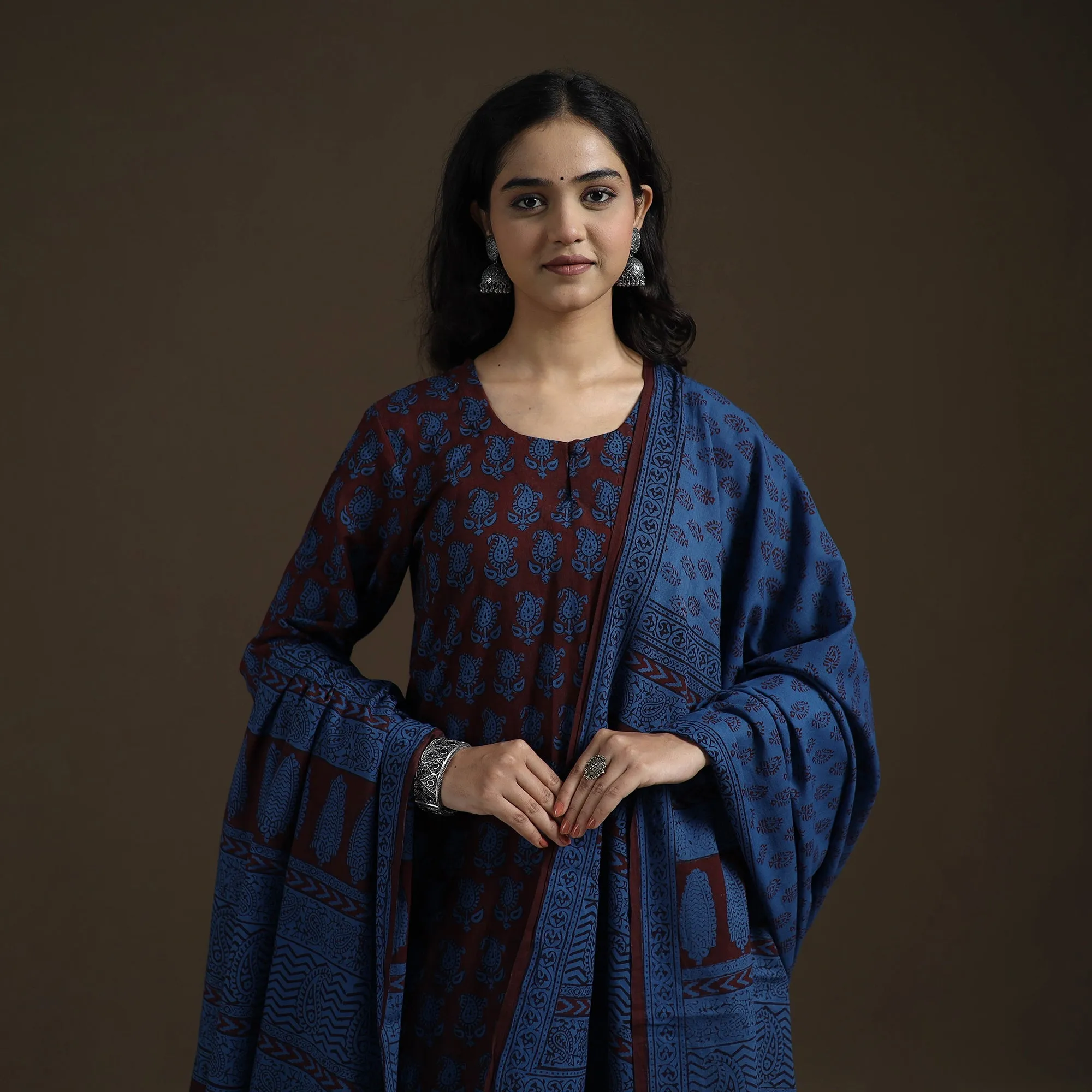 Natural Dyed Hand Block Bagh Print Cotton Suit Set with Dupatta for Women 28 sold by Itokri product image thumbnail 2