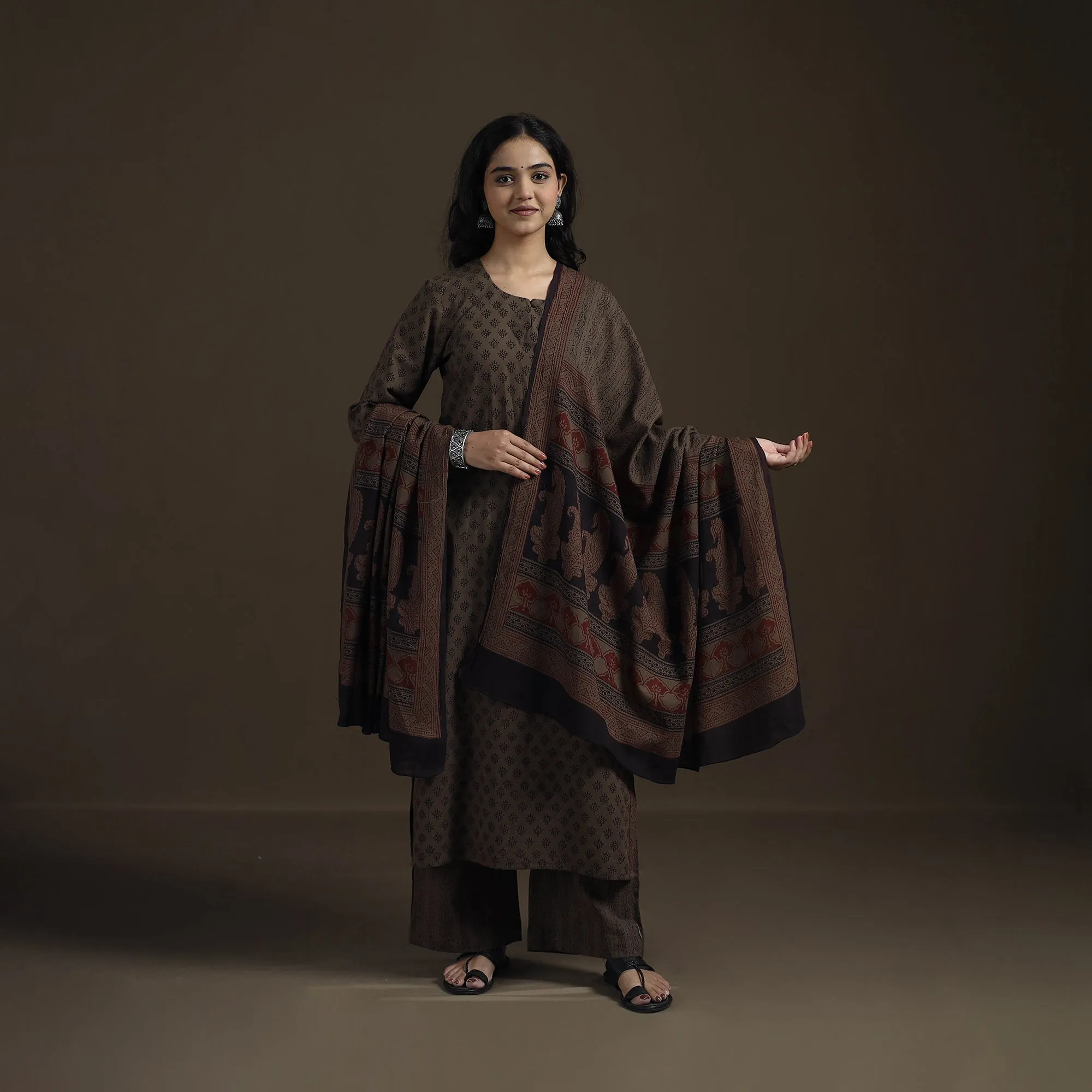 Natural Dyed Hand Block Bagh Print Cotton Suit Set with Dupatta for Women 27 sold by Itokri