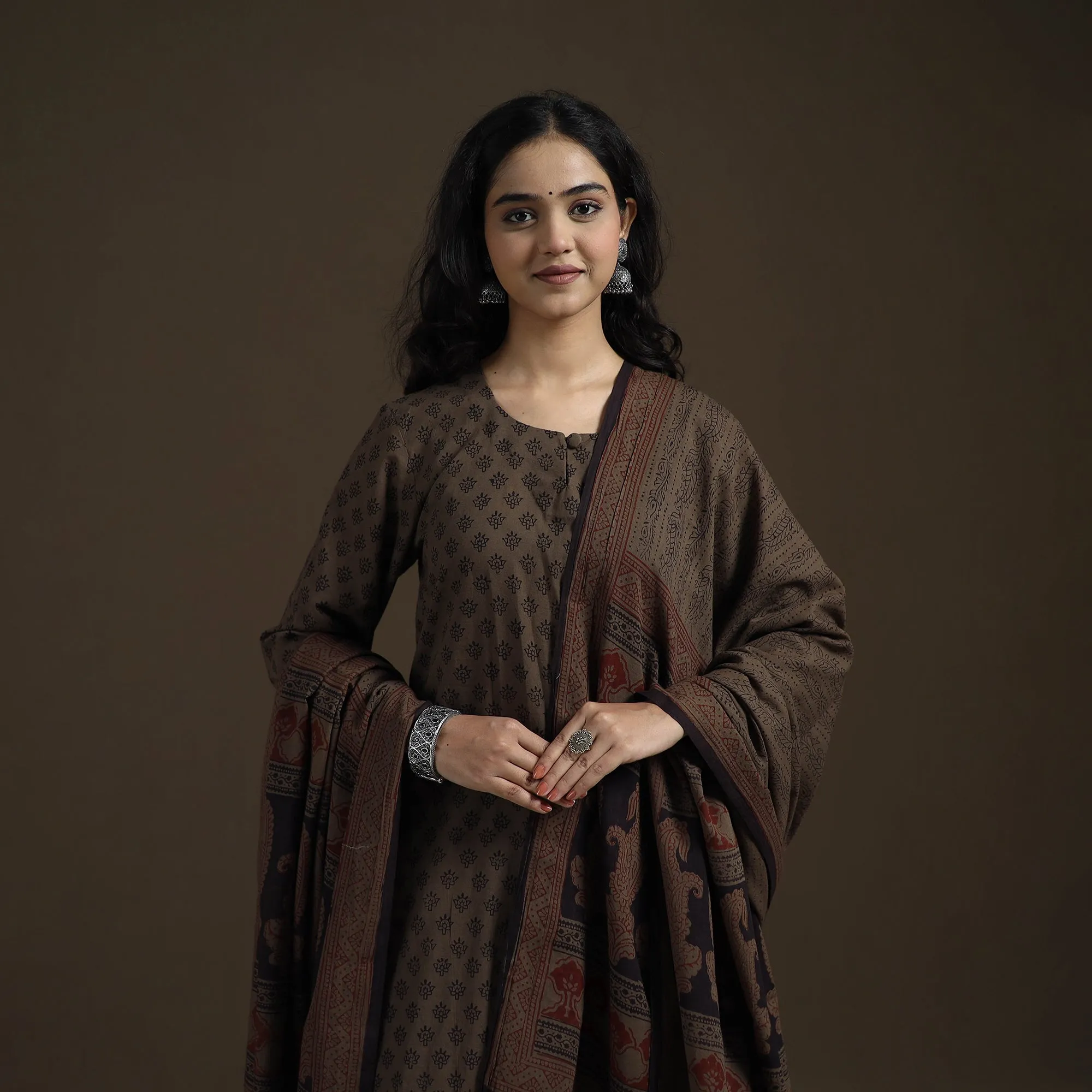 Natural Dyed Hand Block Bagh Print Cotton Suit Set with Dupatta for Women 27 sold by Itokri product image thumbnail 2