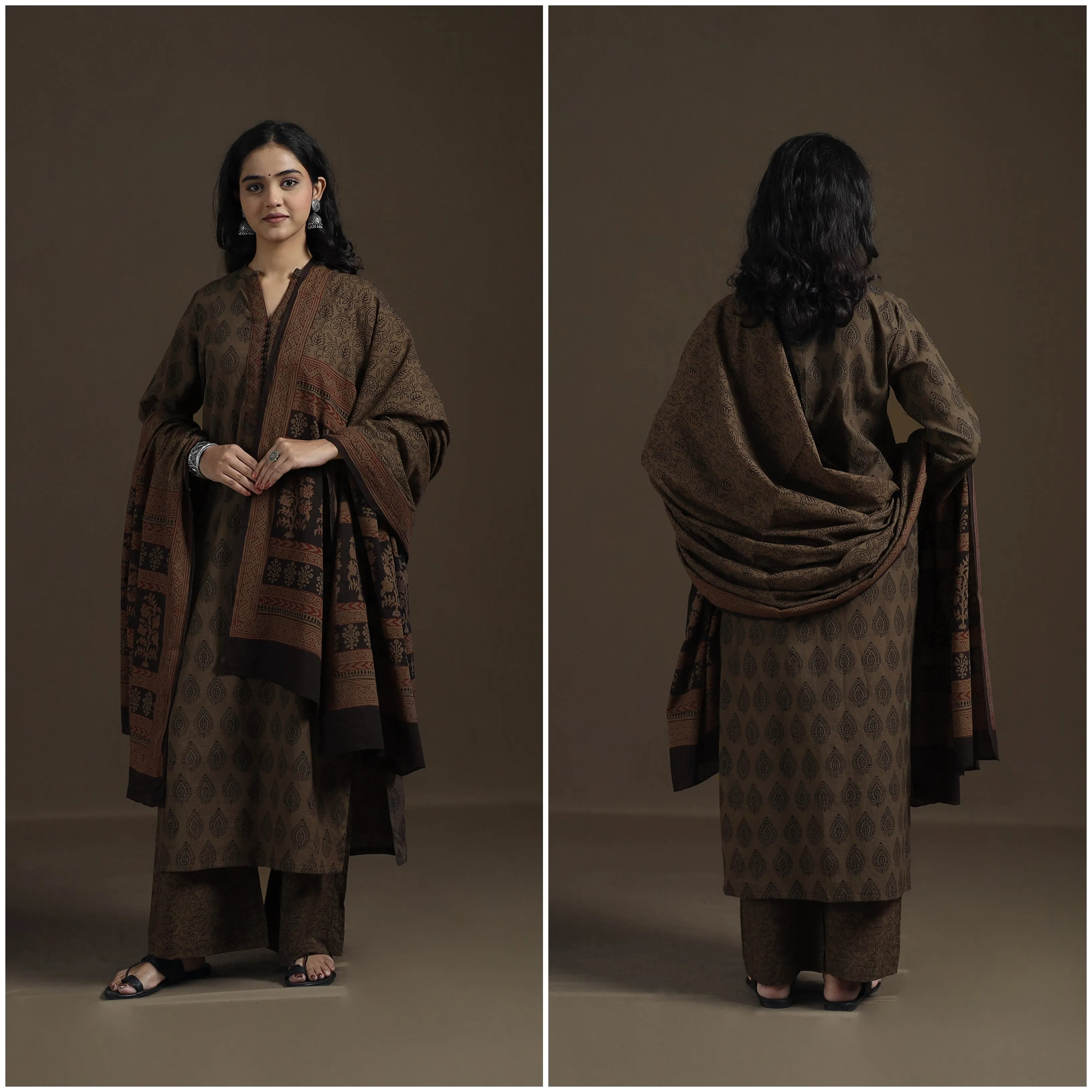 Natural Dyed Hand Block Bagh Print Cotton Suit Set with Dupatta for Women 23 sold by Itokri product image thumbnail 3