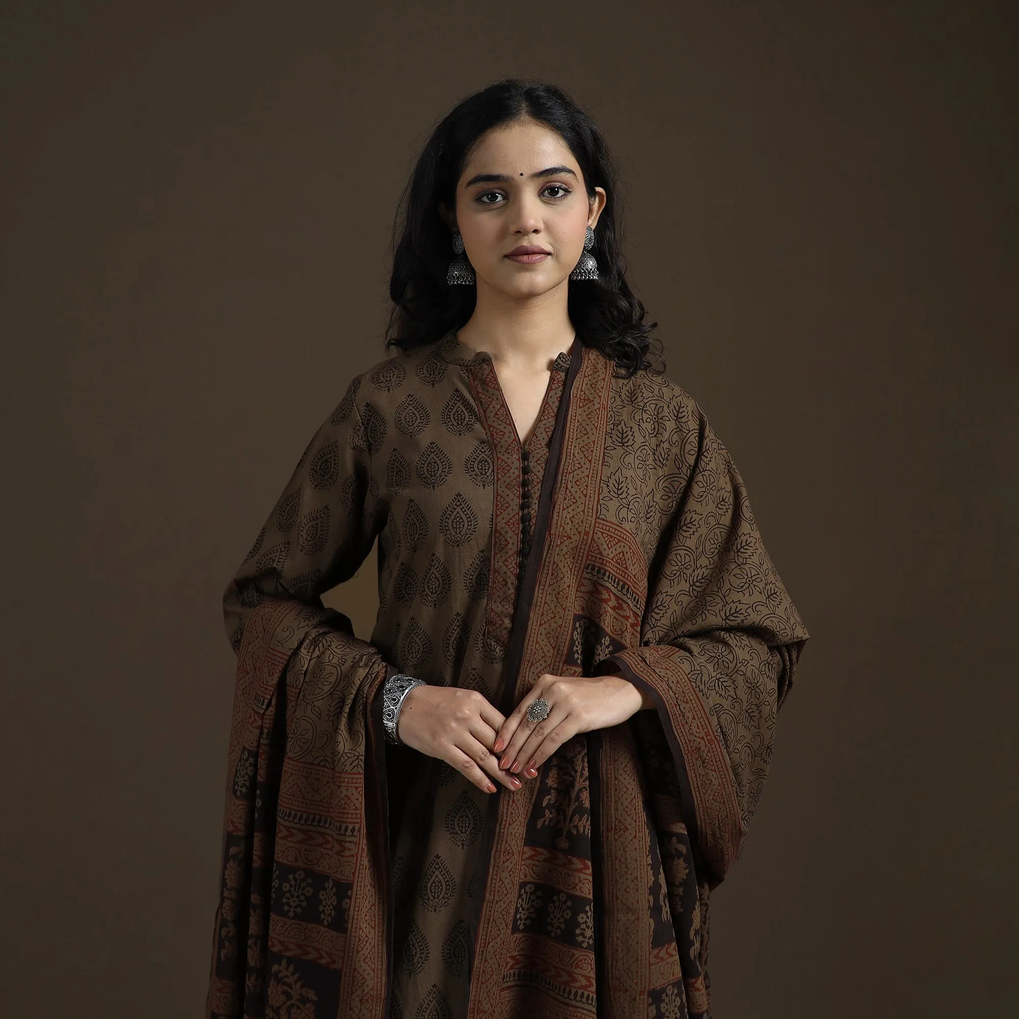 Natural Dyed Hand Block Bagh Print Cotton Suit Set with Dupatta for Women 23 sold by Itokri product image thumbnail 2