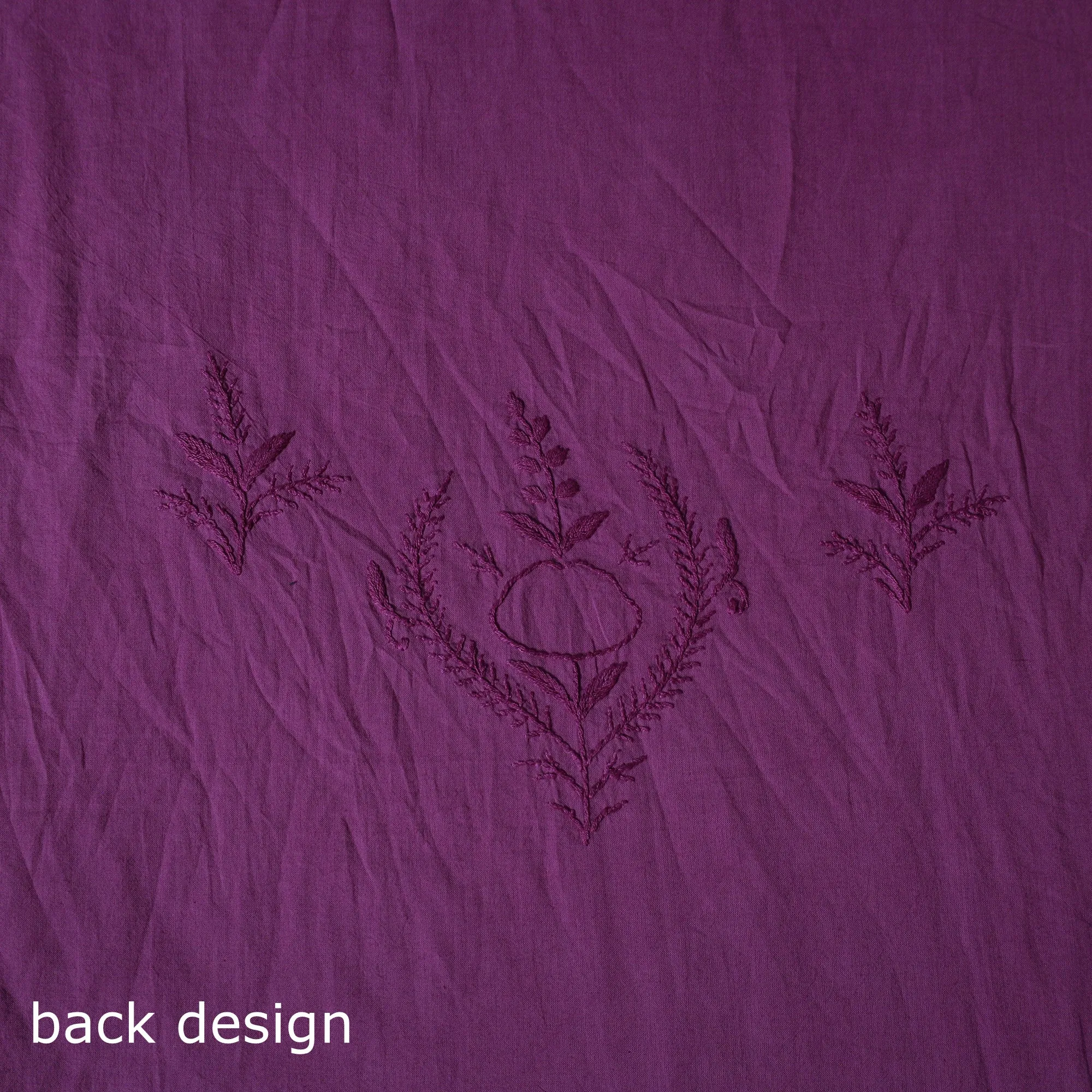 Purple - Hand Embroidered Mul Cotton Chikankari Unstitched Kurta Material (2.8M) 01 sold by Itokri product image thumbnail 5