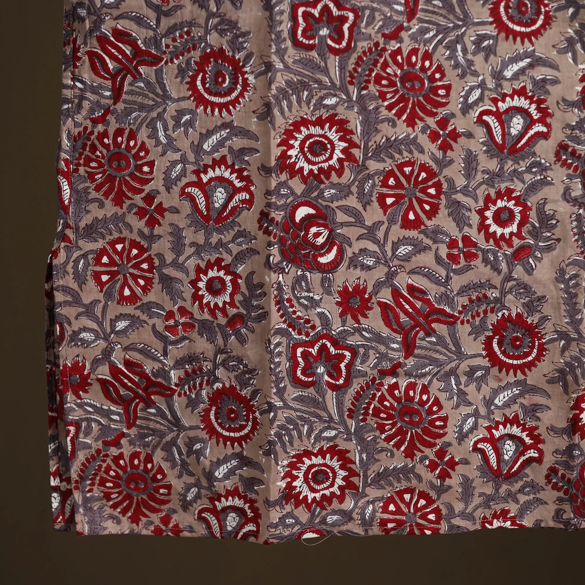 Brown - Sanganeri Hand Block Print Cotton Short Men Kurta 03 sold by Itokri product image thumbnail 5