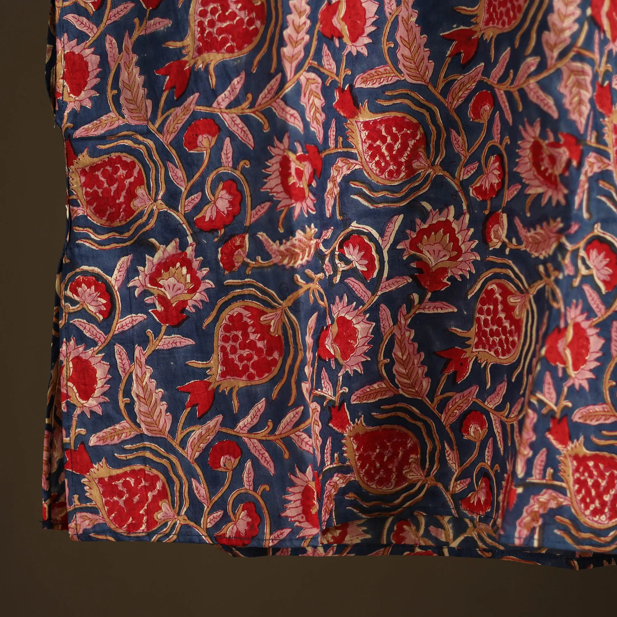 Blue - Sanganeri Hand Block Print Cotton Short Men Kurta 08 sold by Itokri product image thumbnail 5