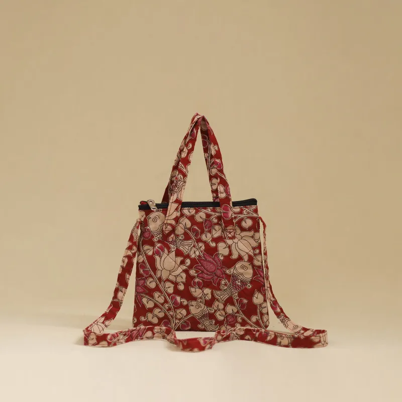 Red - Handcrafted Quilted Sling Bag 16 made by Itokri