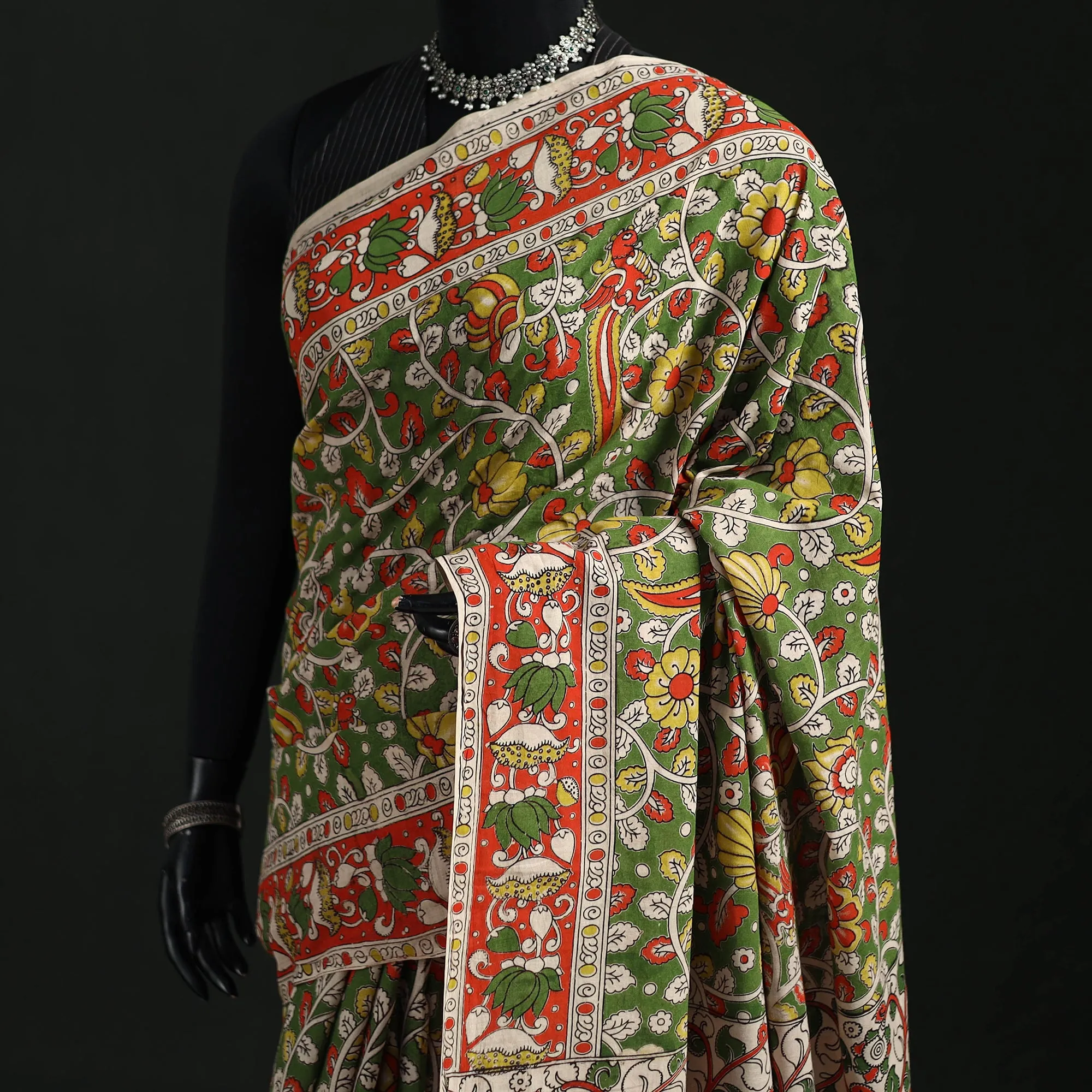 Kalamkari Printed Cotton Saree 87 sold by Itokri product image thumbnail 2