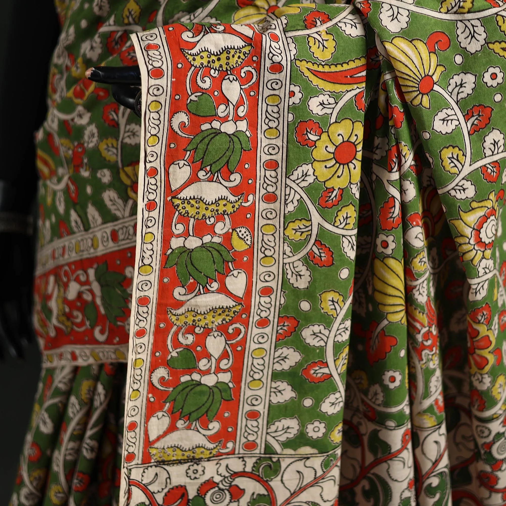Kalamkari Printed Cotton Saree 87 sold by Itokri product image thumbnail 3