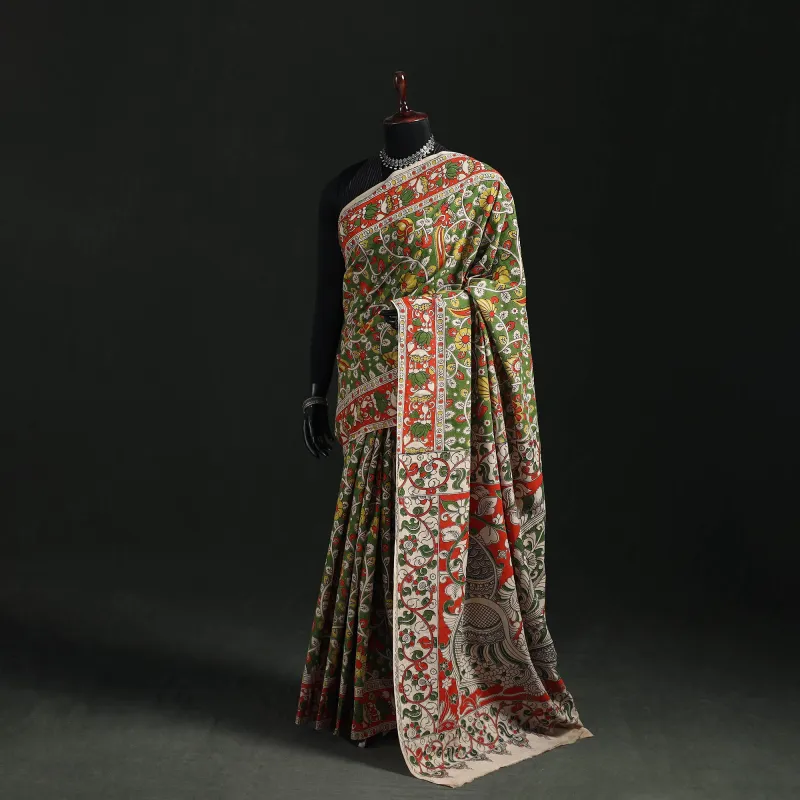 Kalamkari Printed Cotton Saree 87 made by Itokri