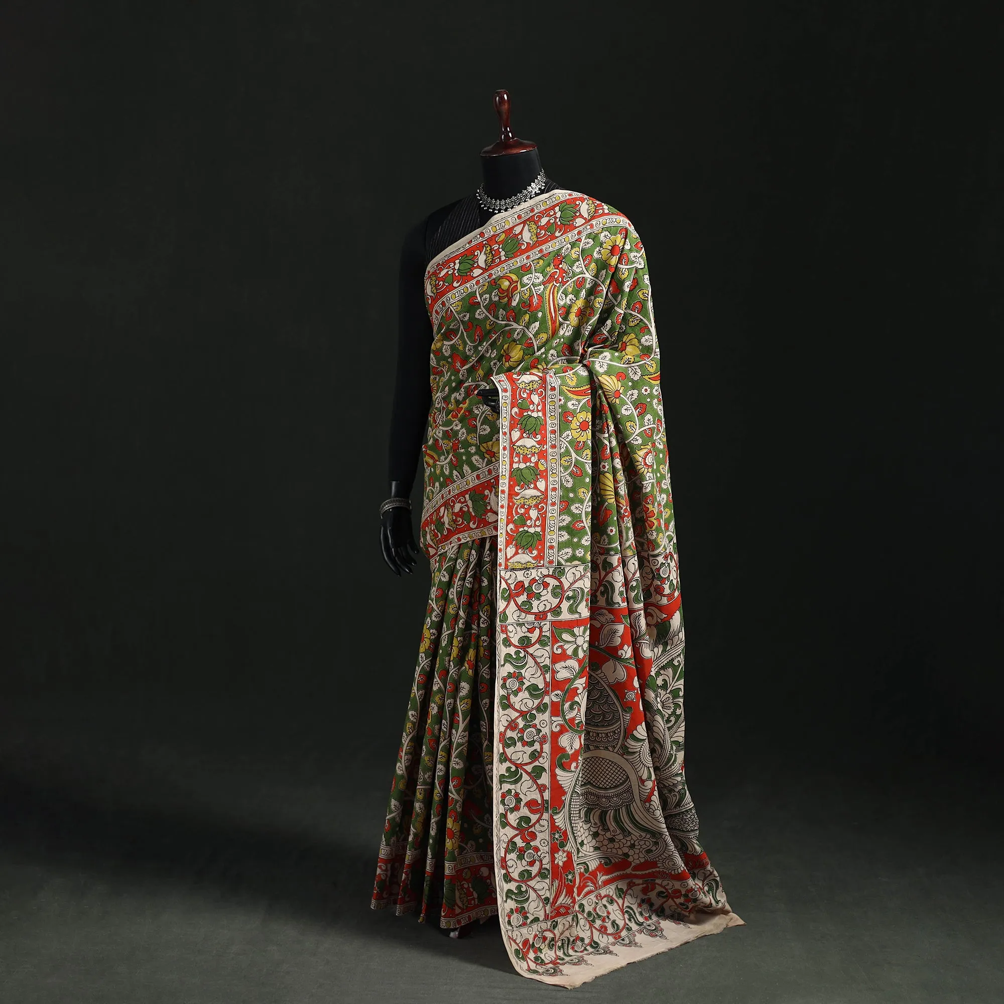 Kalamkari Printed Cotton Saree 87 sold by Itokri