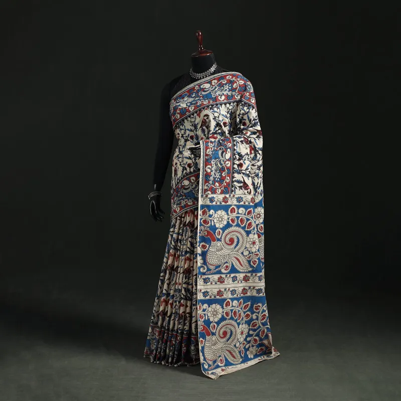 Multicolor - Kalamkari Printed Cotton Saree 23 made by Itokri