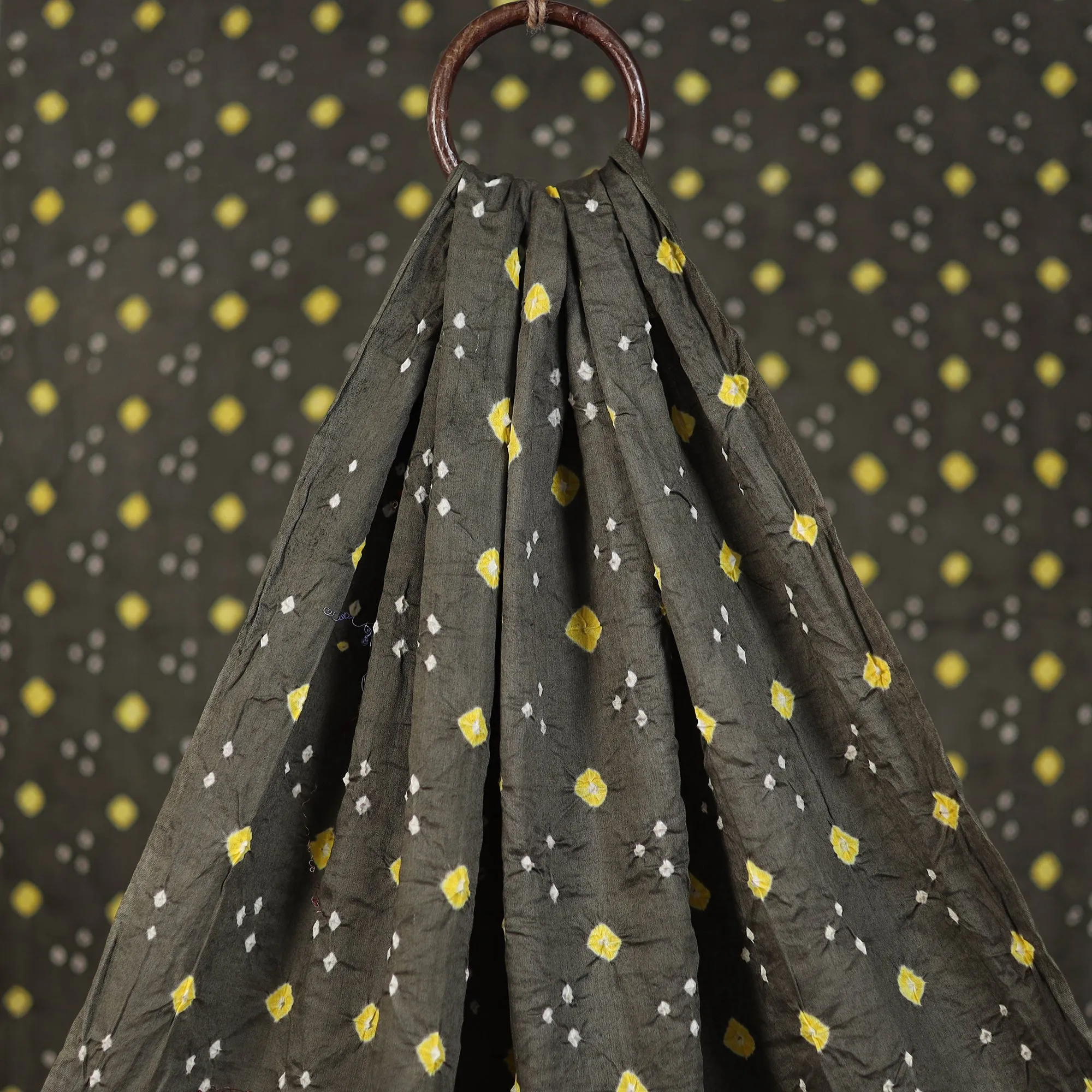 Grey - Kutch Bandhani Tie-Dye Cotton Fabric 21 sold by Itokri