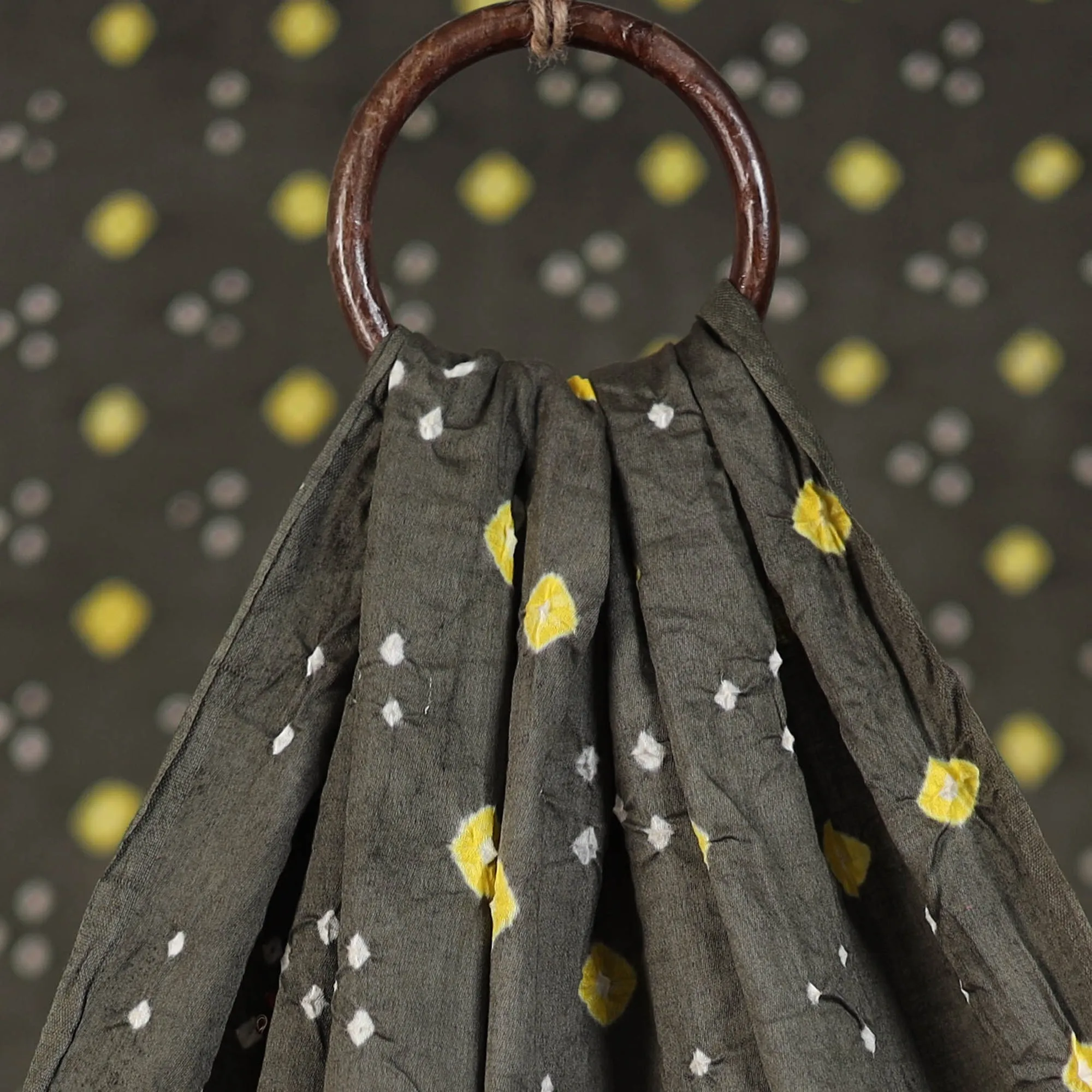 Grey - Kutch Bandhani Tie-Dye Cotton Fabric 21 sold by Itokri product image thumbnail 3
