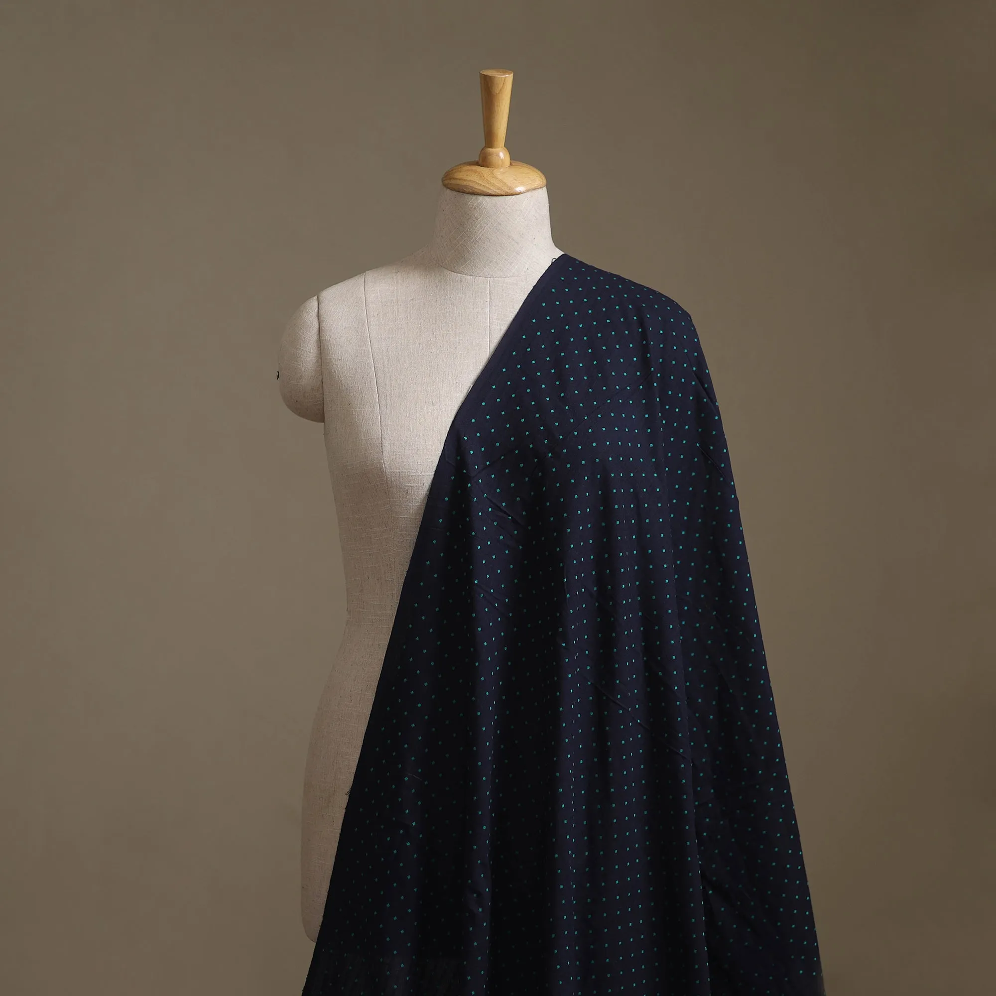 Blue - Prewashed Cotton Jacquard Fabric 05 sold by Itokri