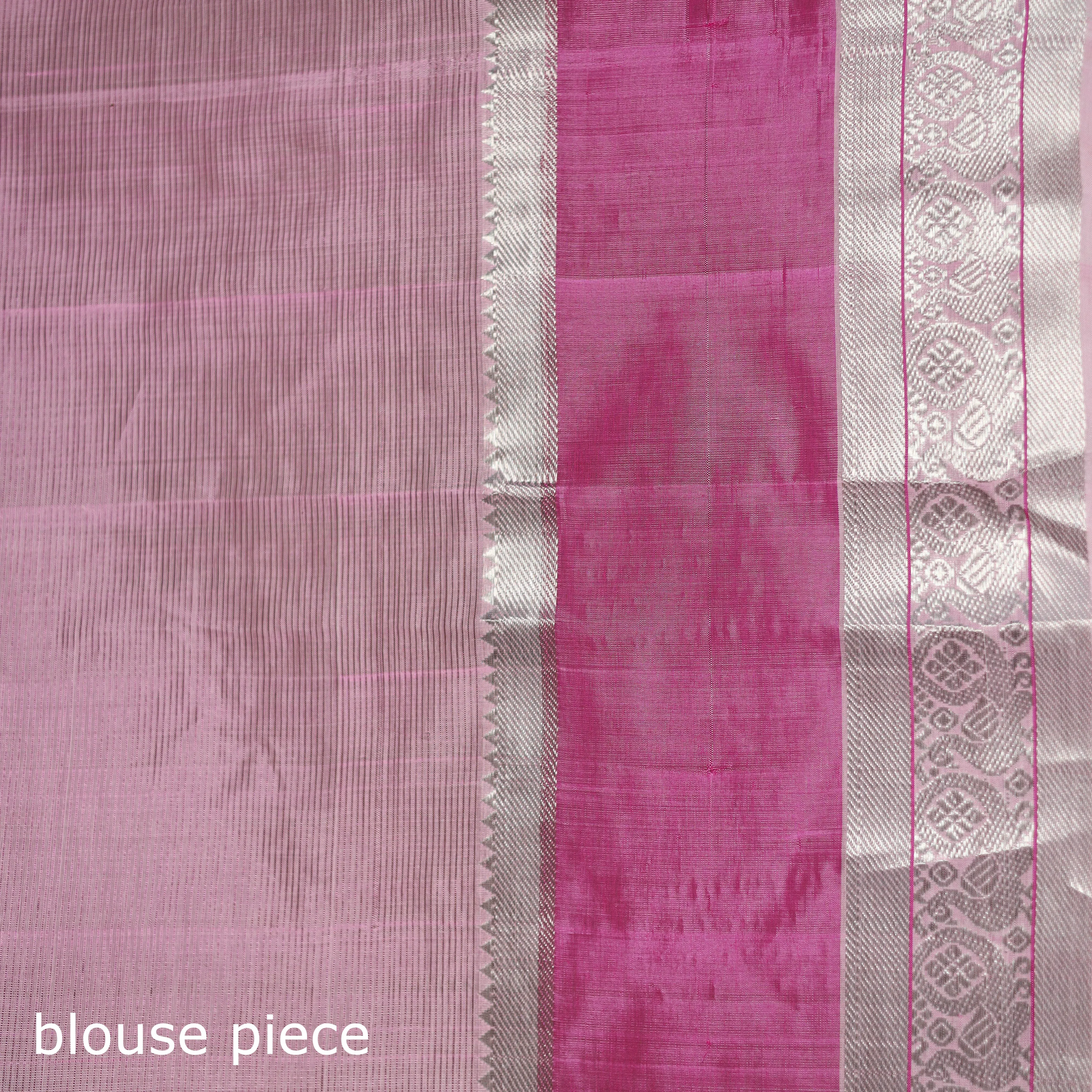 White - Pure Handwoven Mangalagiri Silk Cotton Pattu Saree with Zari Border 25 sold by Itokri product image thumbnail 5