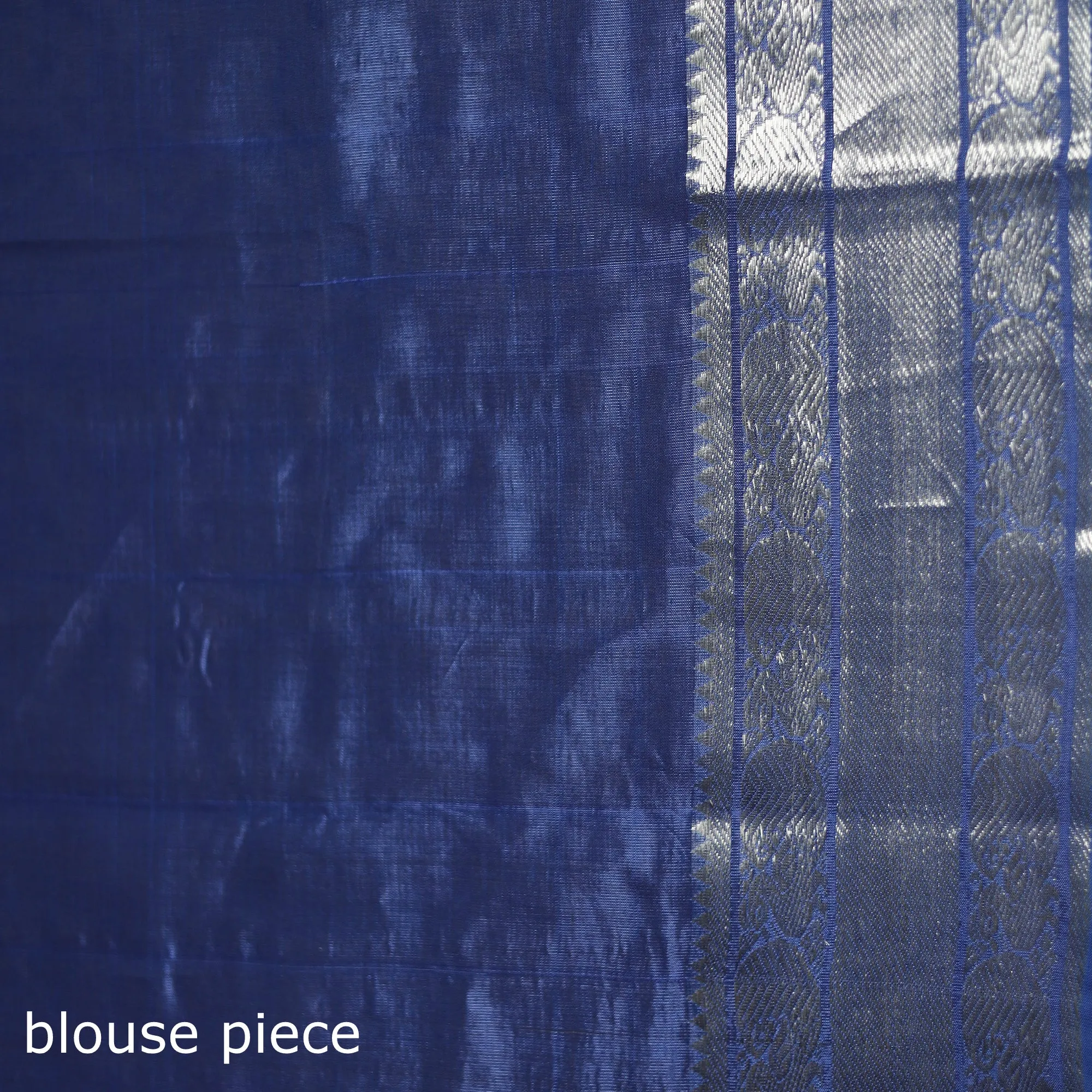 Blue - Pure Handwoven Mangalagiri Silk Cotton Pattu Saree with Zari Border 05 sold by Itokri product image thumbnail 5