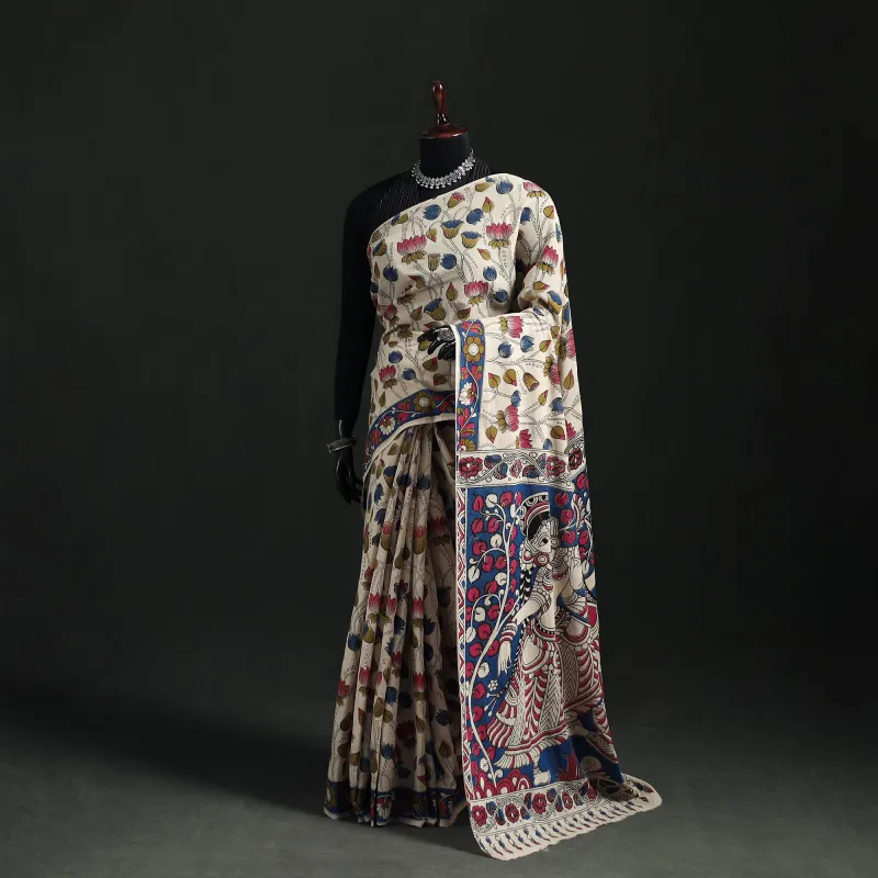 Multicolor - Cotton Saree in Kalamkari Print  19 made by Itokri
