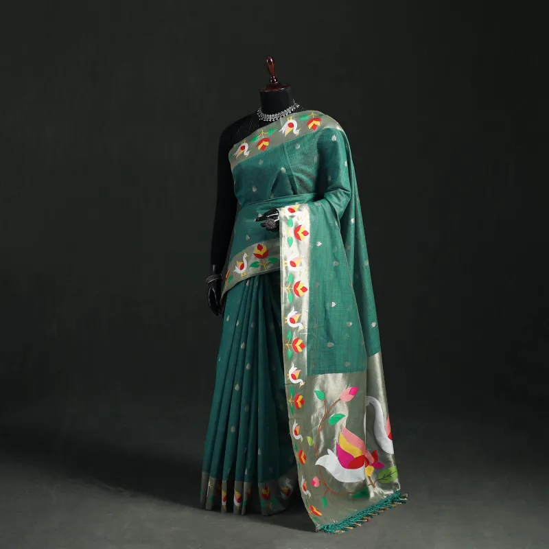 Green - Bangalore Silk Zari Border Saree 09 made by Itokri
