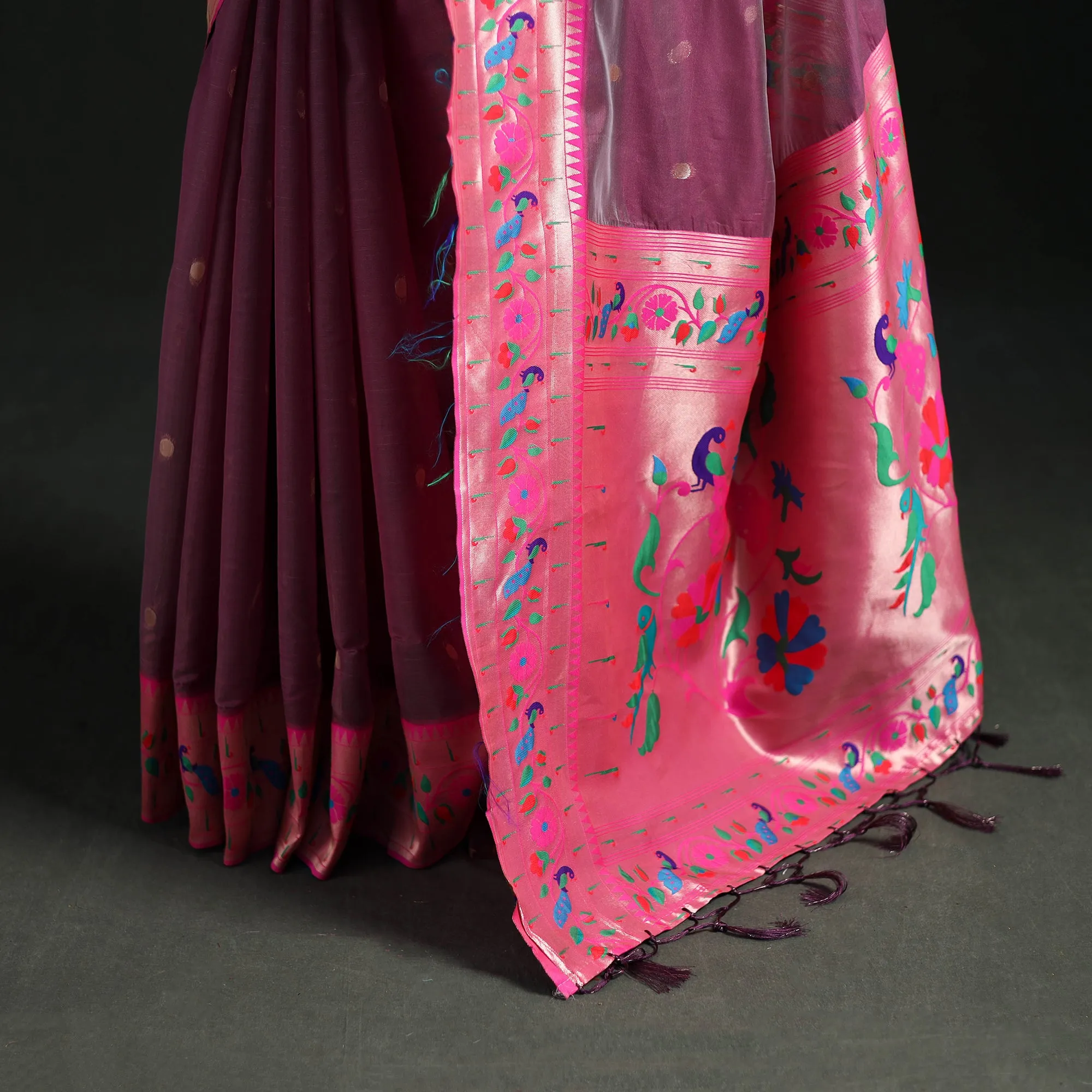 Purple - Bangalore Silk Zari Border Saree 05 sold by Itokri product image thumbnail 4