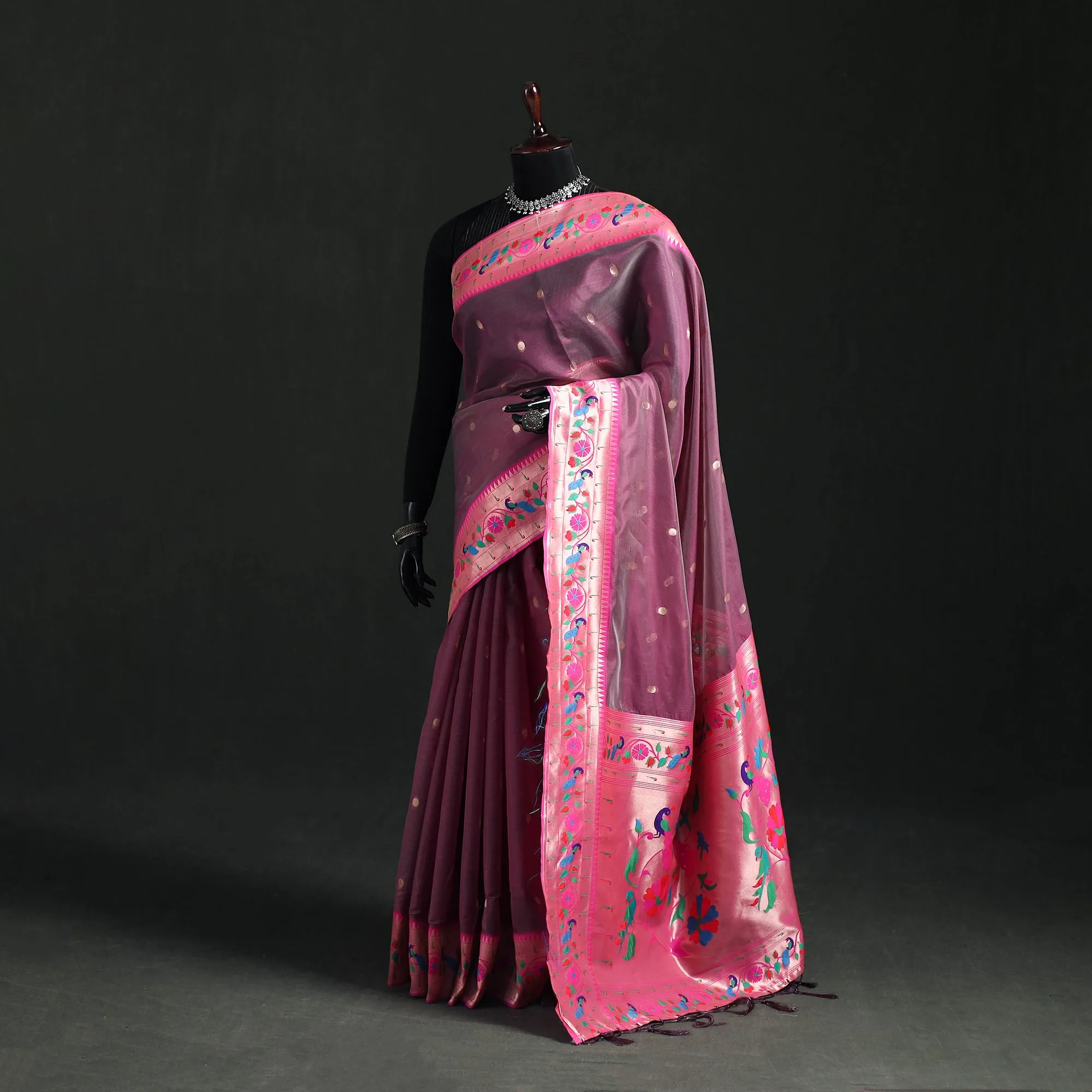 Purple - Bangalore Silk Zari Border Saree 05 sold by Itokri