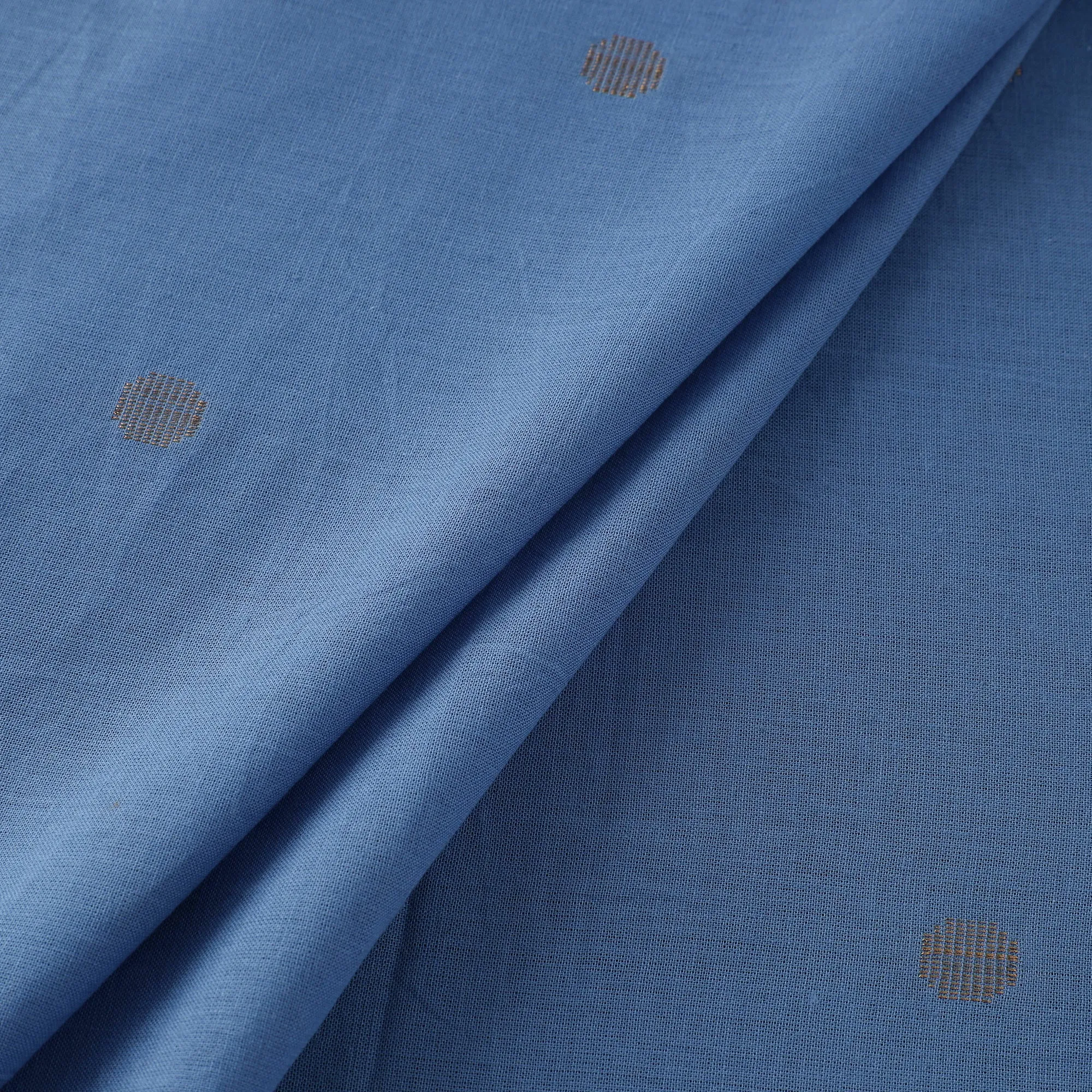 Blue - Prewashed Cotton Jacquard Fabric with Zari Border 02 sold by Itokri product image thumbnail 2