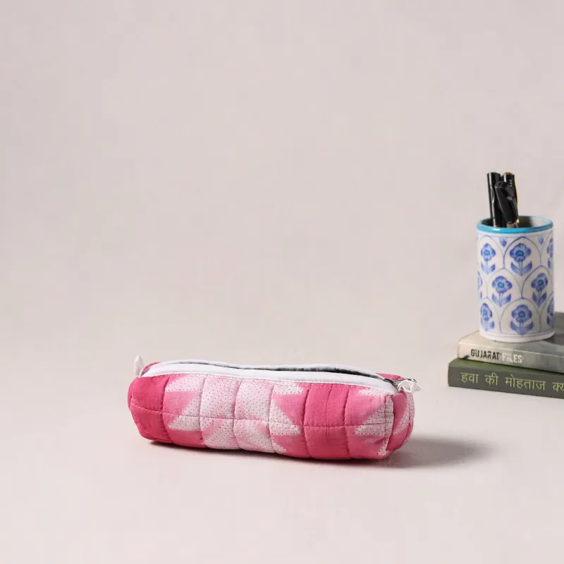 Pink - Handmade Quilted Pencil Pouch 59 made by Itokri