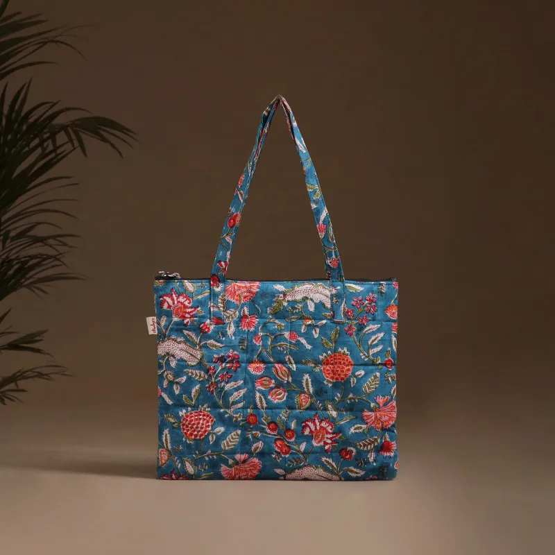 Blue - Handcrafted Quilted Handbag 26 made by Itokri