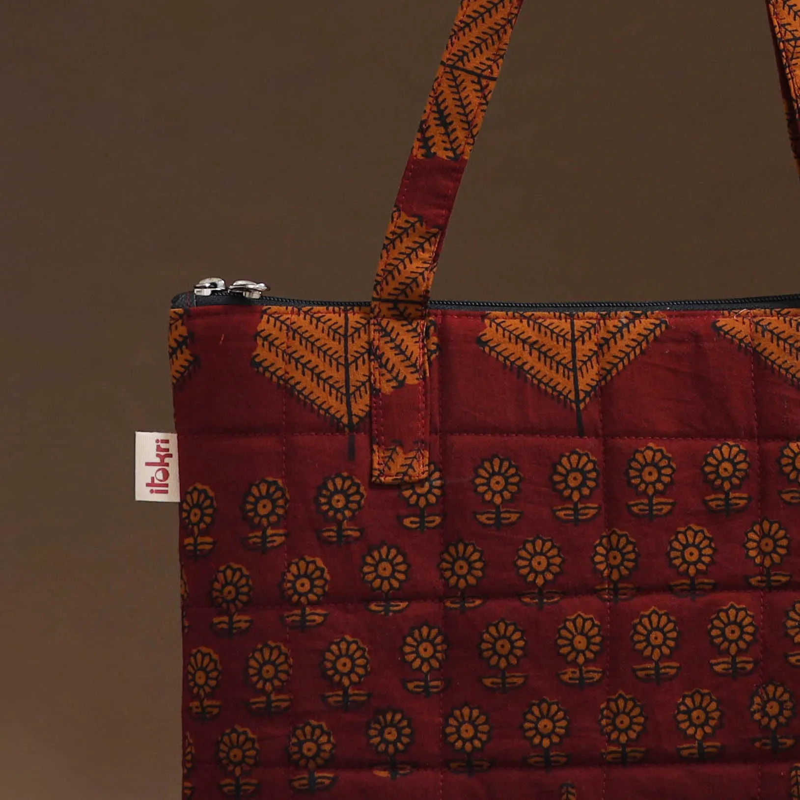 Red - Handcrafted Quilted Handbag 05 sold by Itokri product image thumbnail 3