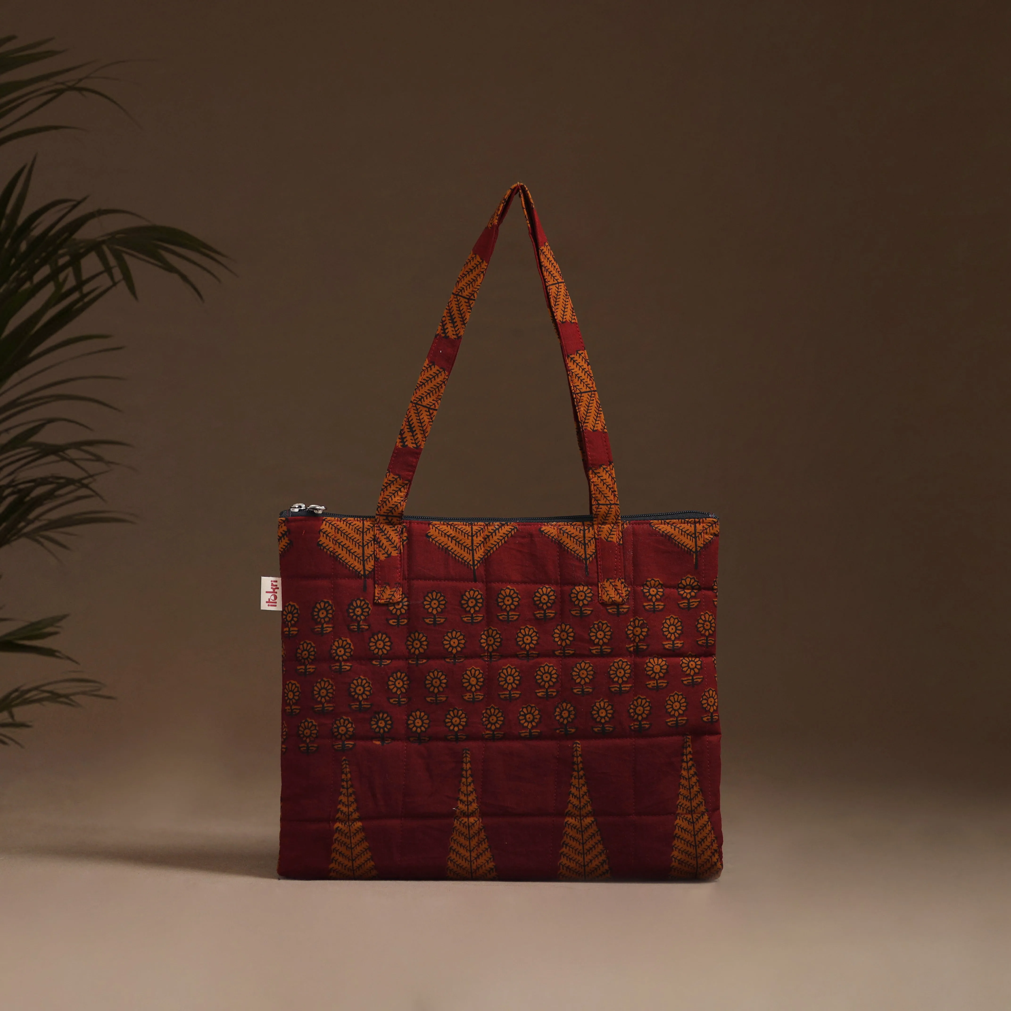 Red - Handcrafted Quilted Handbag 05 sold by Itokri