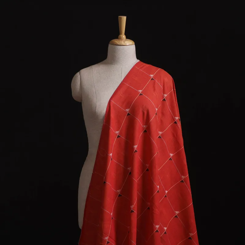 Red - Prewashed Cotton Jacquard Fabric 59 made by Itokri